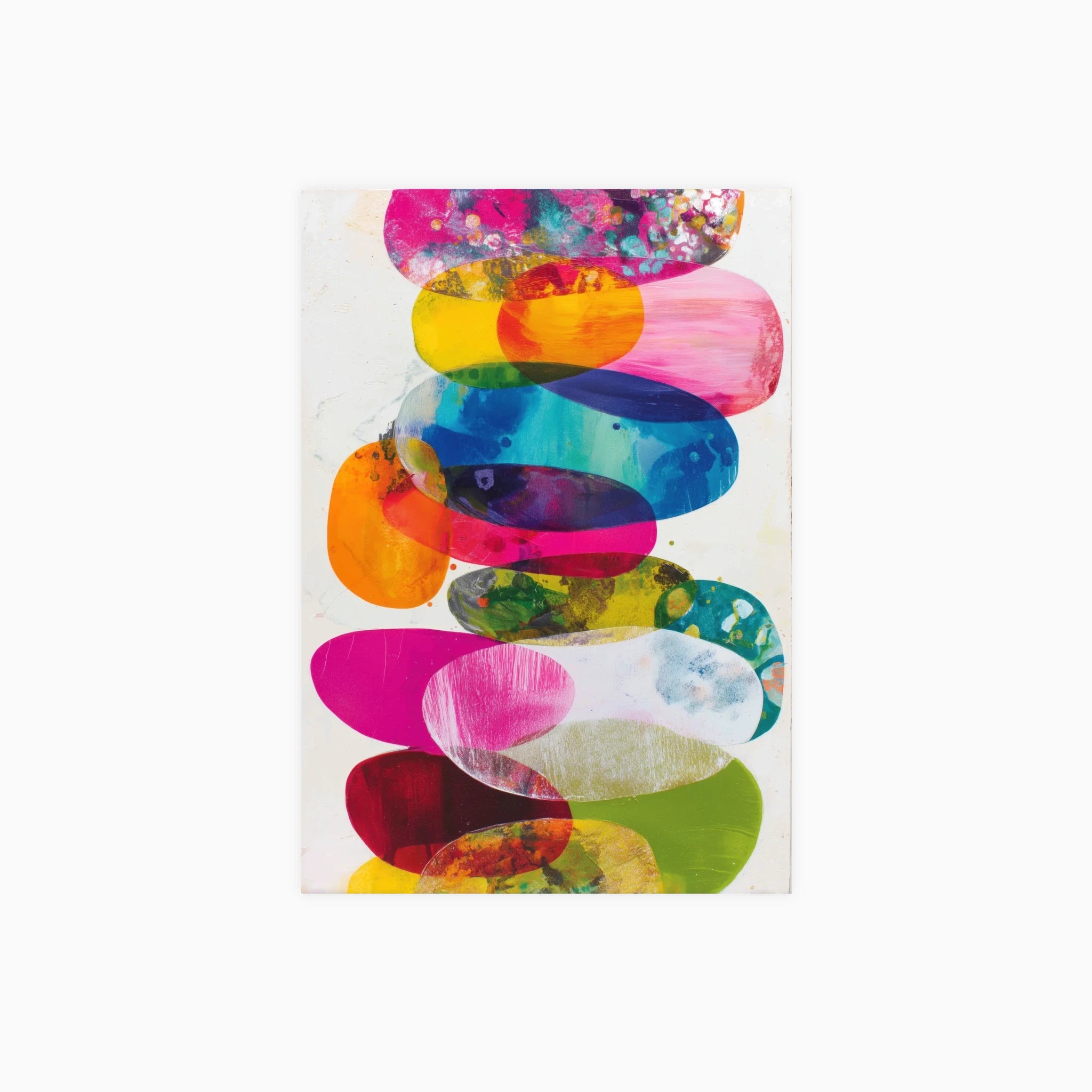Stacked Ovals in Neon Poster
