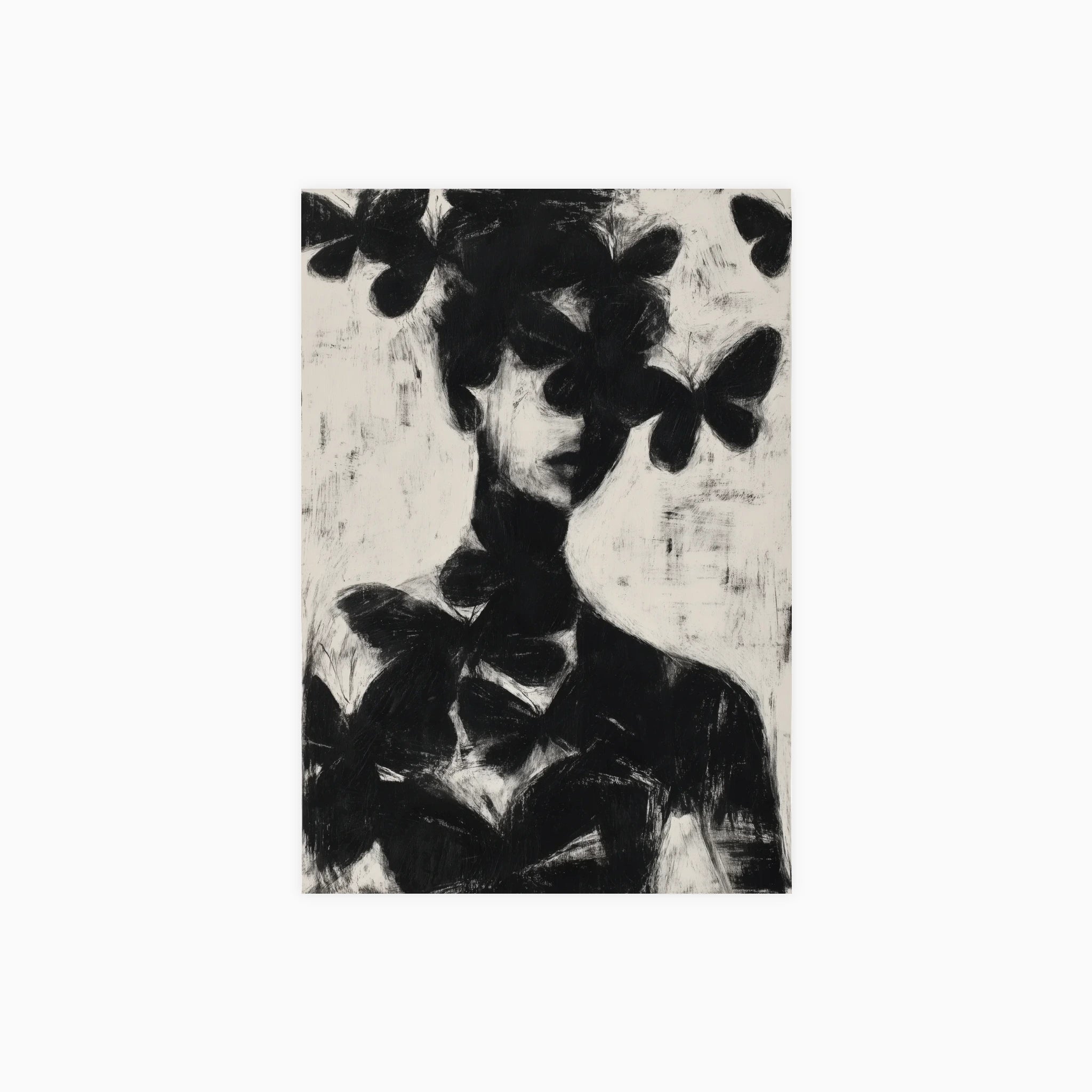Butterfly Portrait Silhouette II Poster