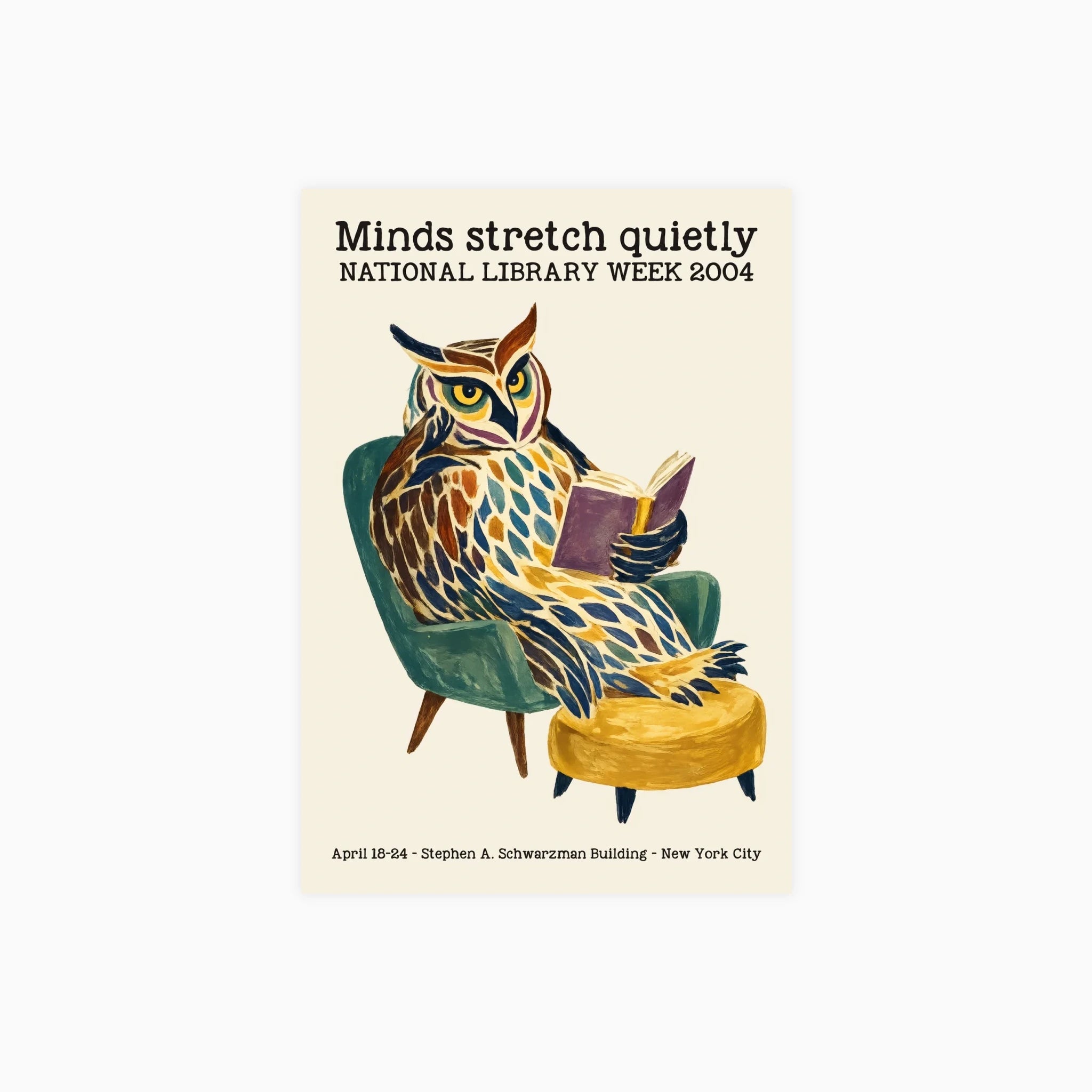Owl Reading Poster