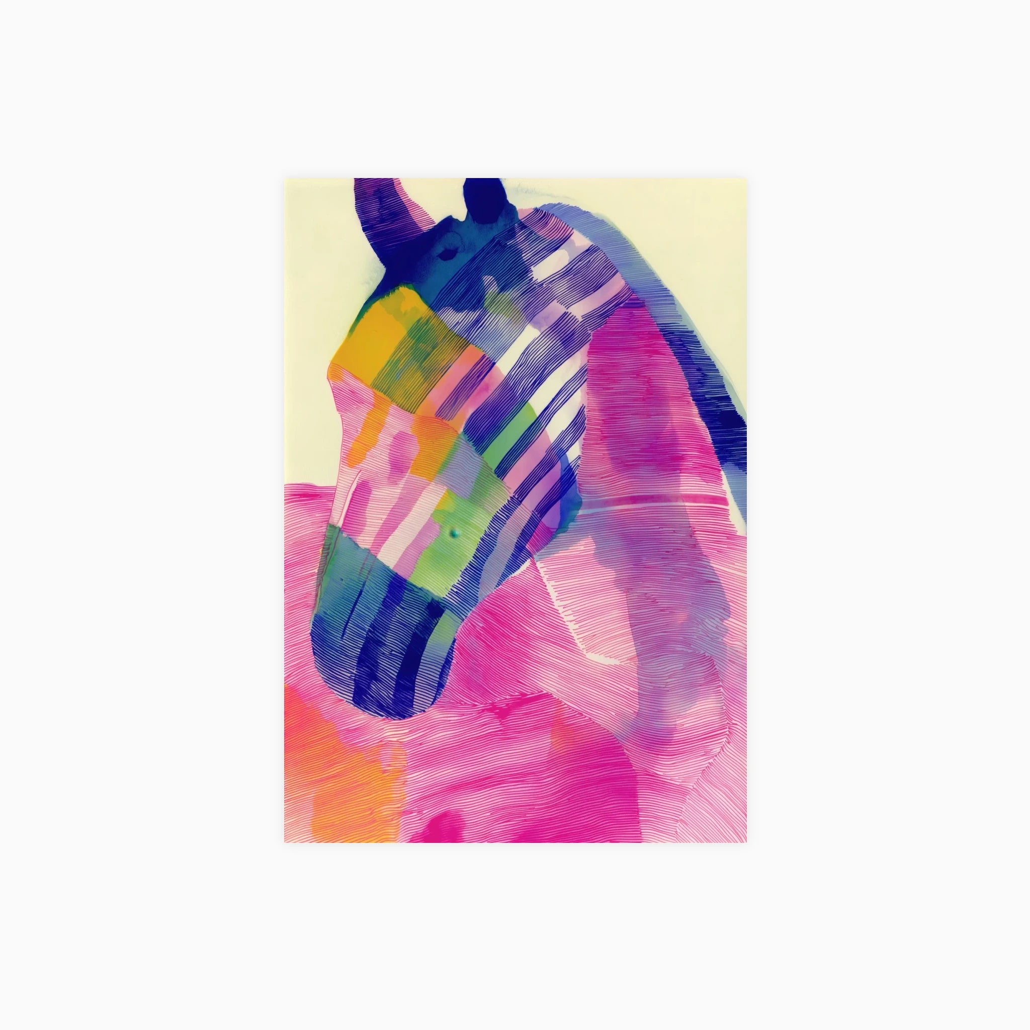 Lined Stallion Portrait Poster