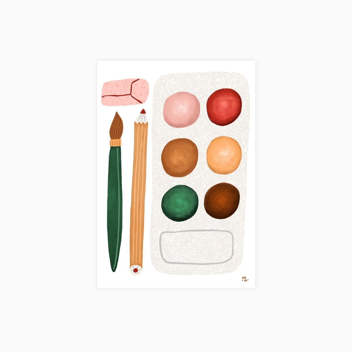 Still Life Artistic Painting Objects With Autumnal Color Palette Poster