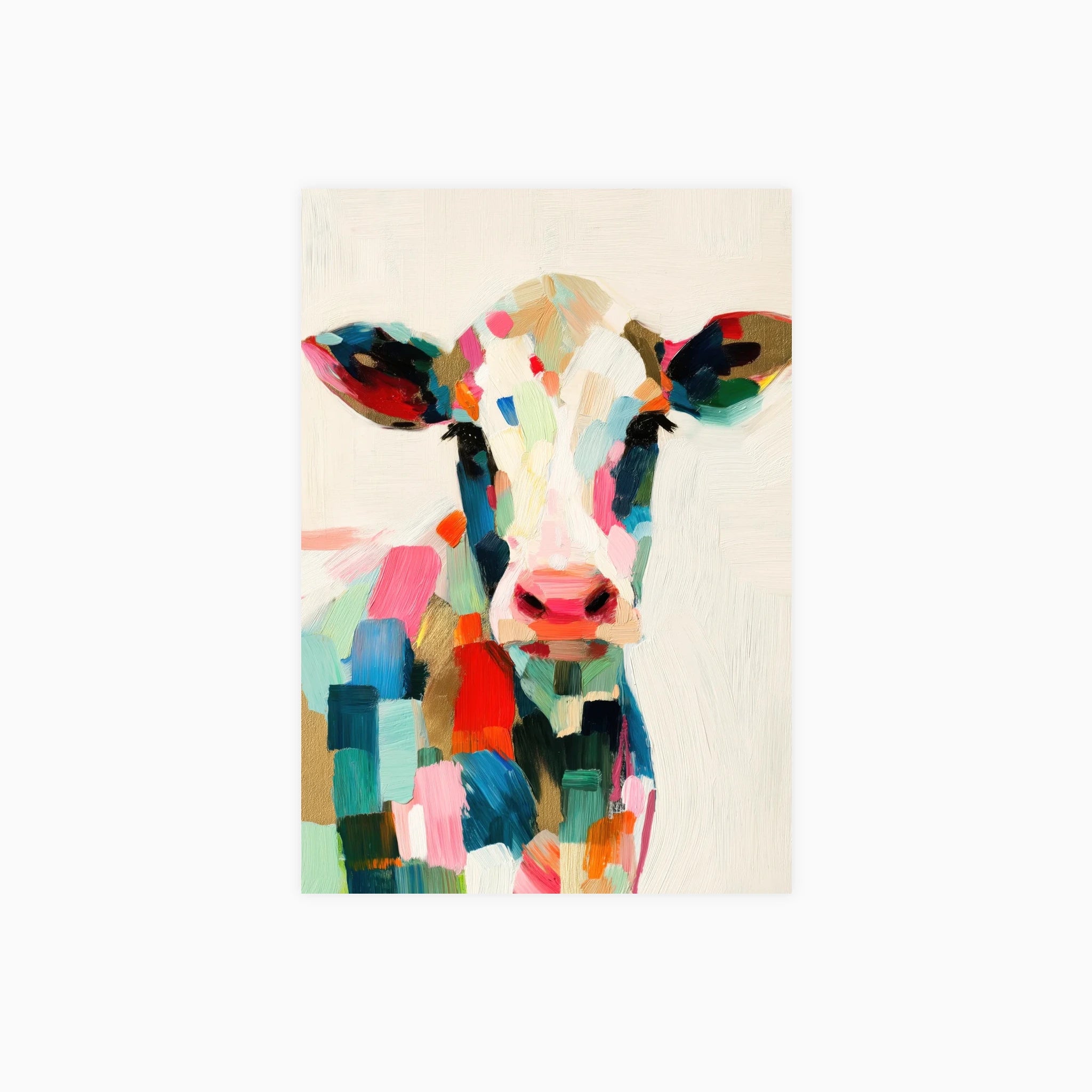 Cow Portrait in Brushstrokes Poster