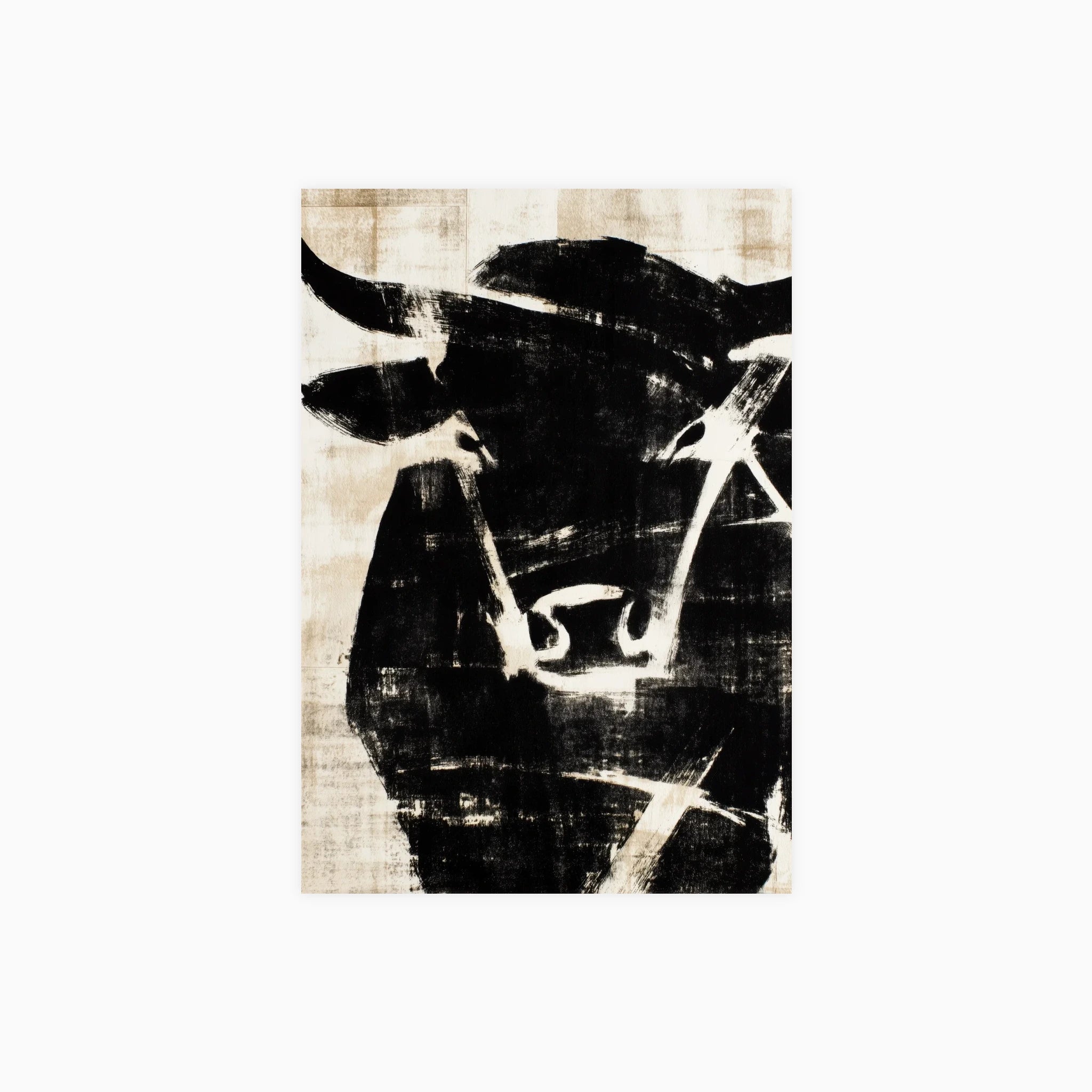 Longhorn Cattle Geometric Poster