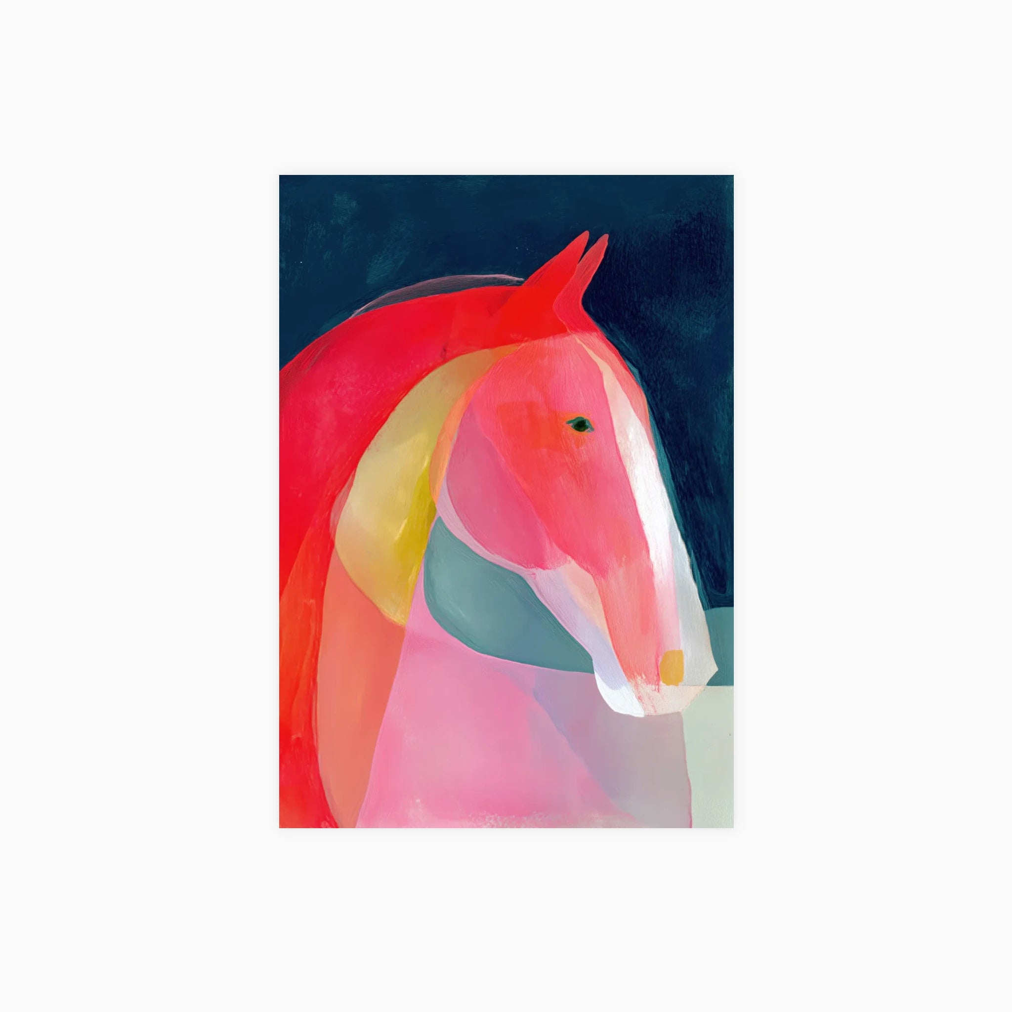 Coral Horse Portrait Poster