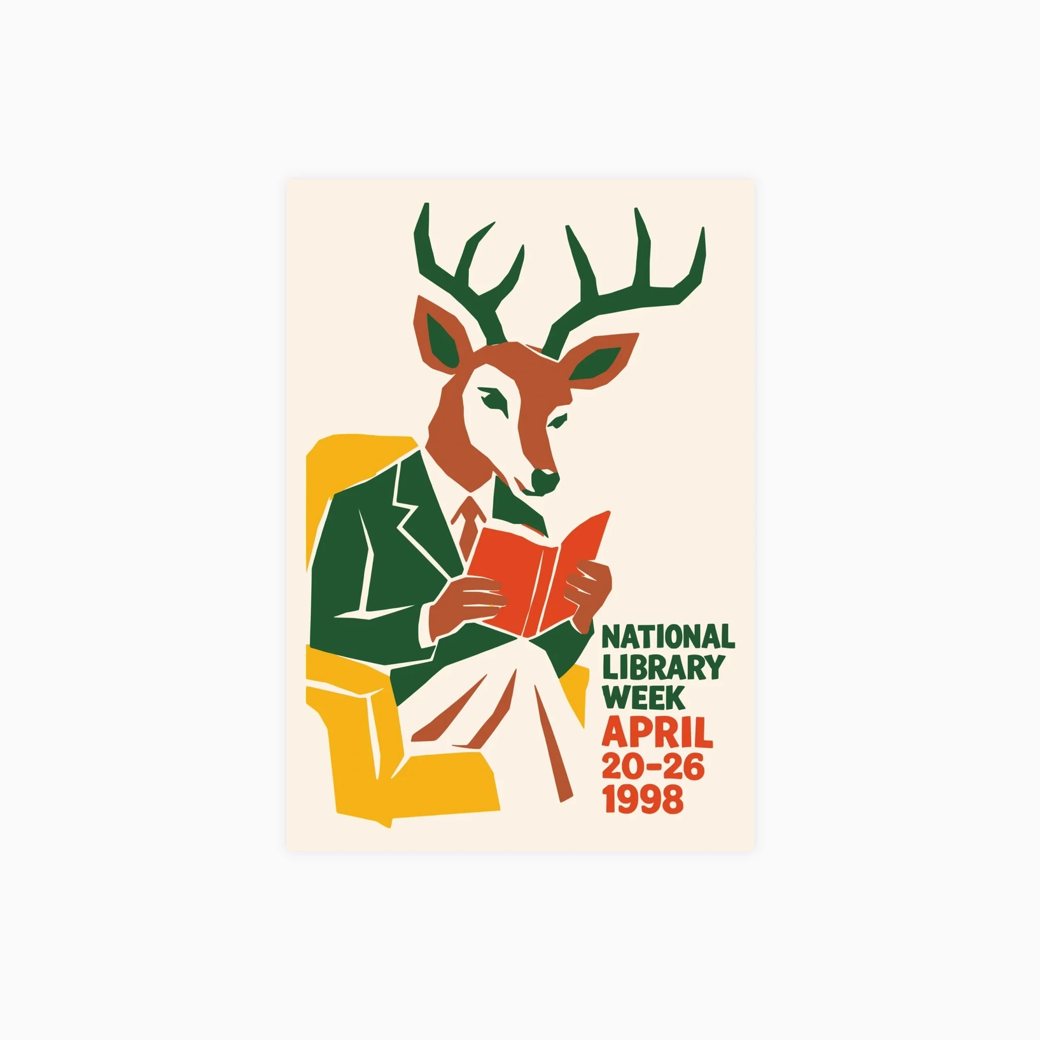 Deer Reader Library Poster 1998 Poster