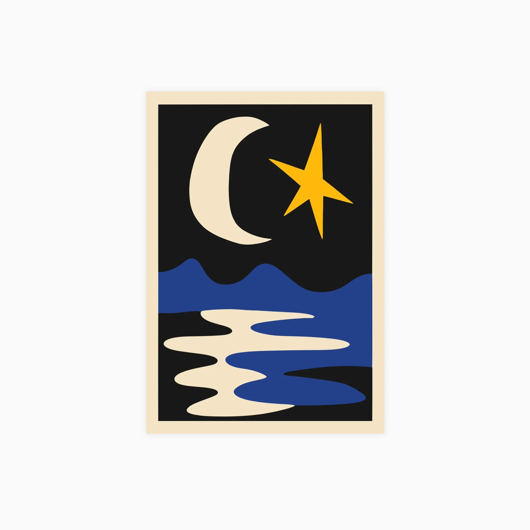 Midnight Ocean Moon Poster