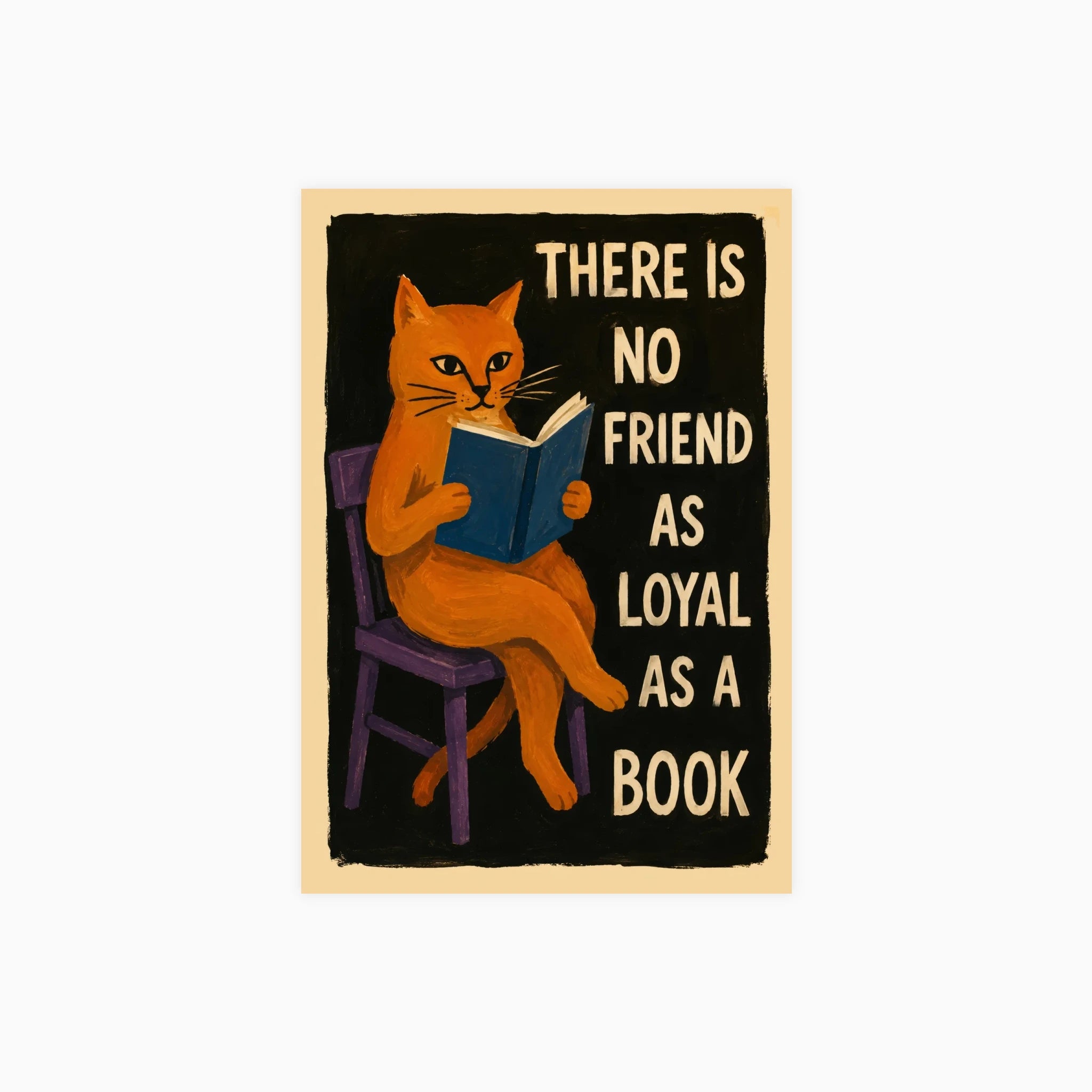 Loyal Book Cat Print Poster