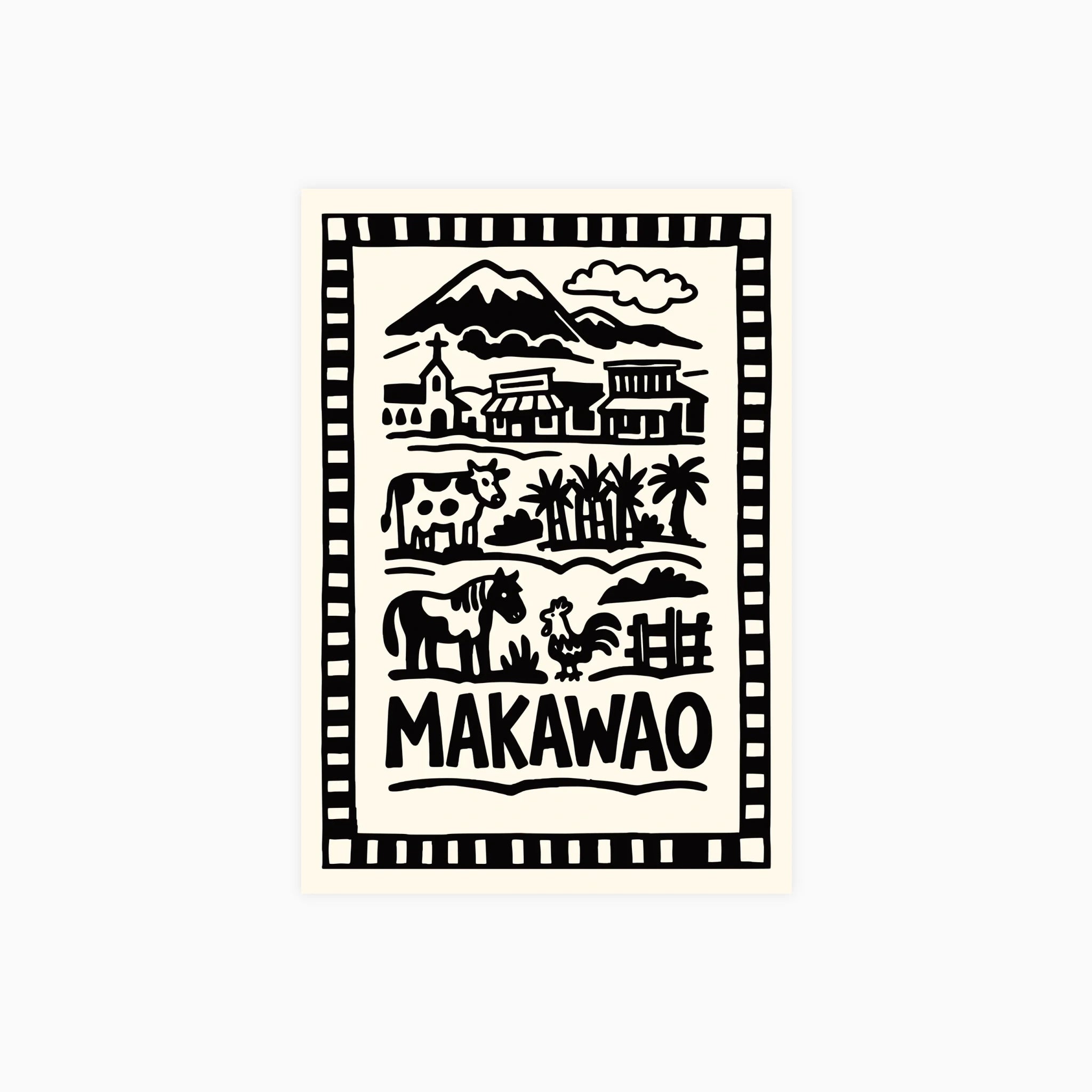 Makawao Hawaii Ranch Village Poster
