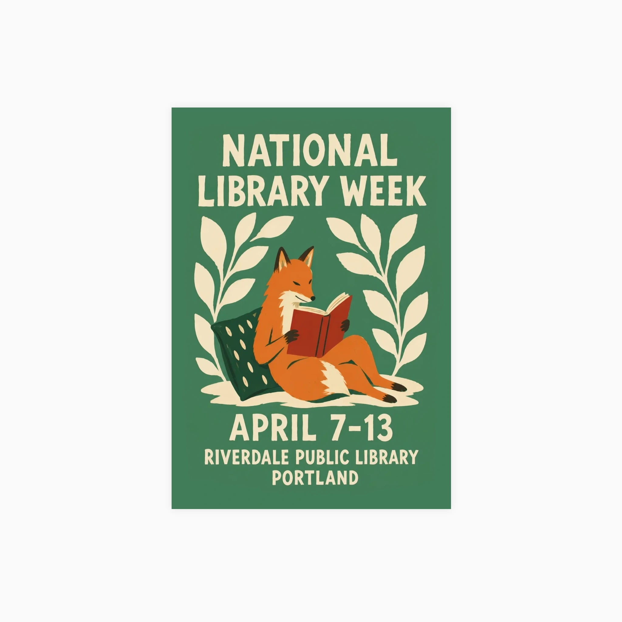 Library Week Fox Poster
