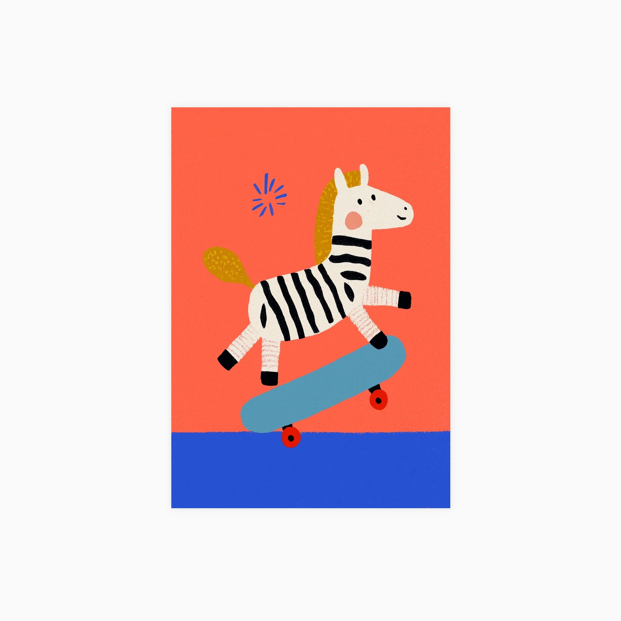 Skating Zebra Poster