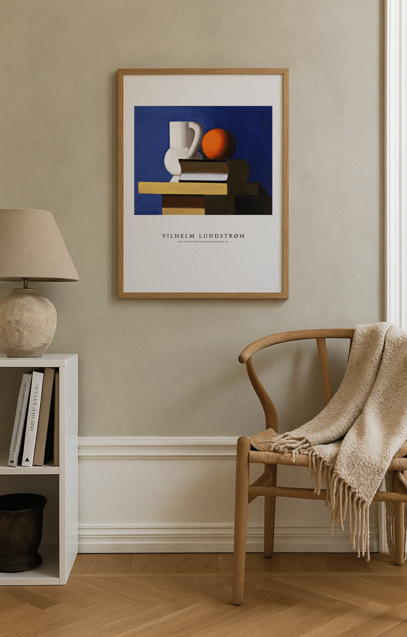 White Jar Orange and Book Poster