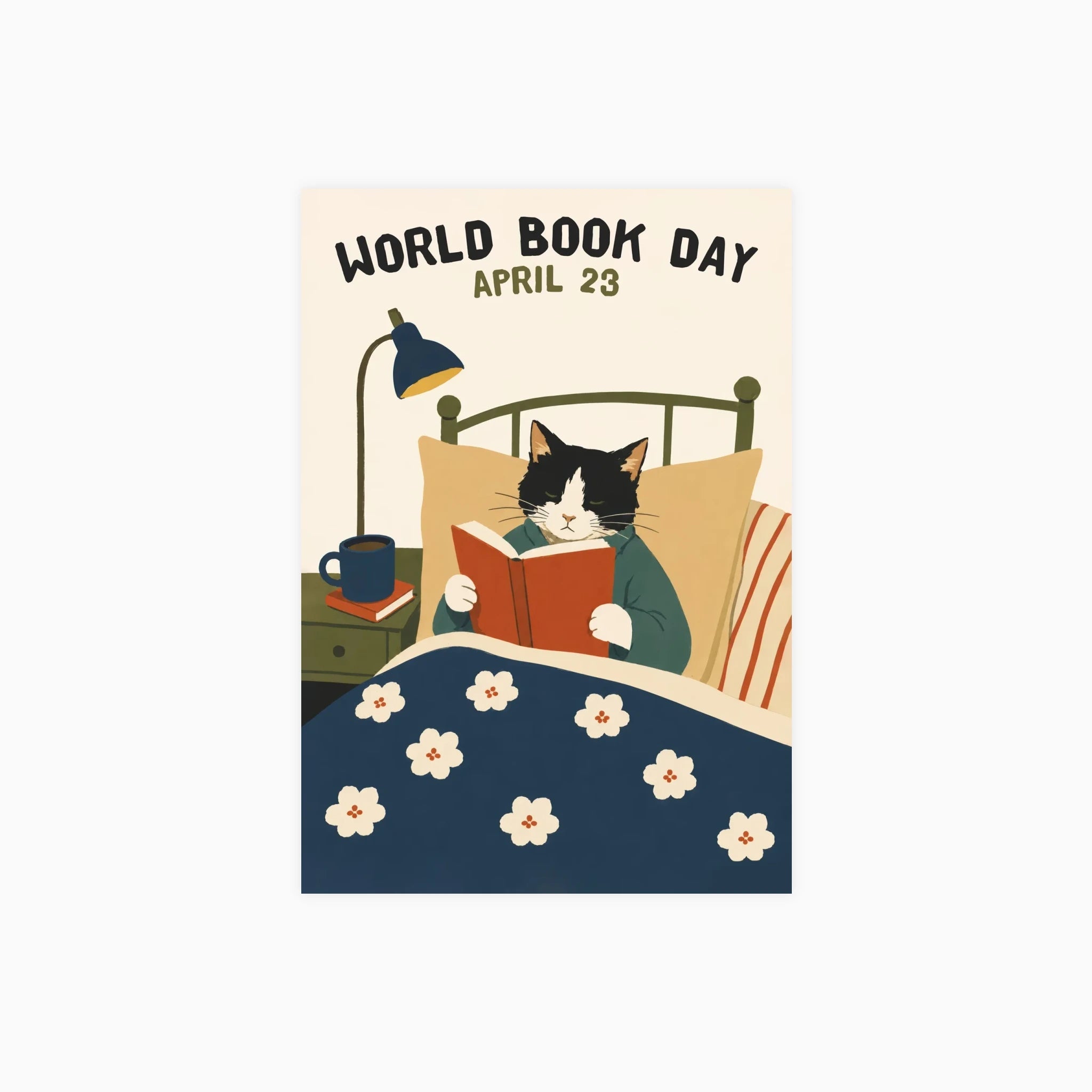 Book Lover Reading Cat Poster