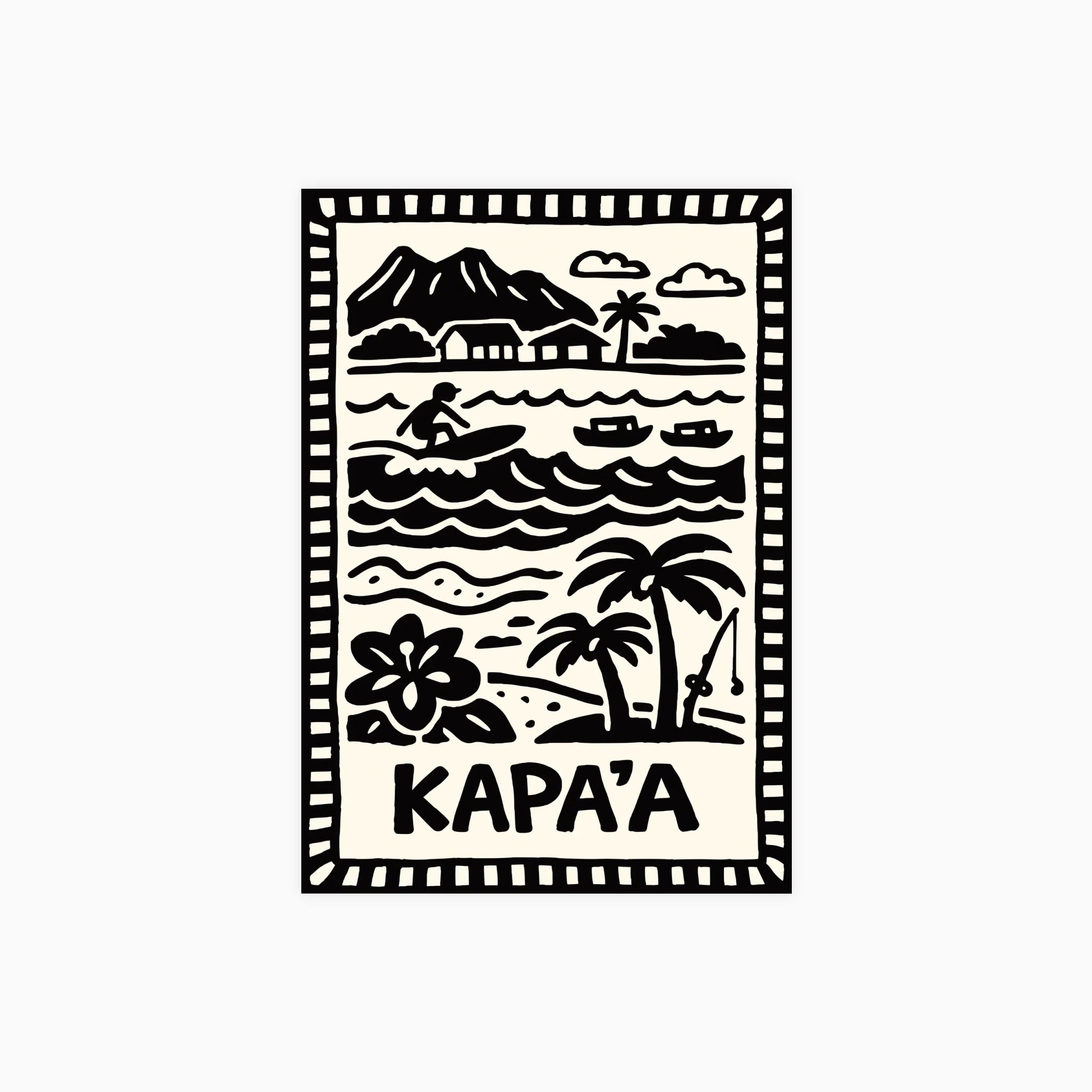 Kapa'a Kauai Surf Poster