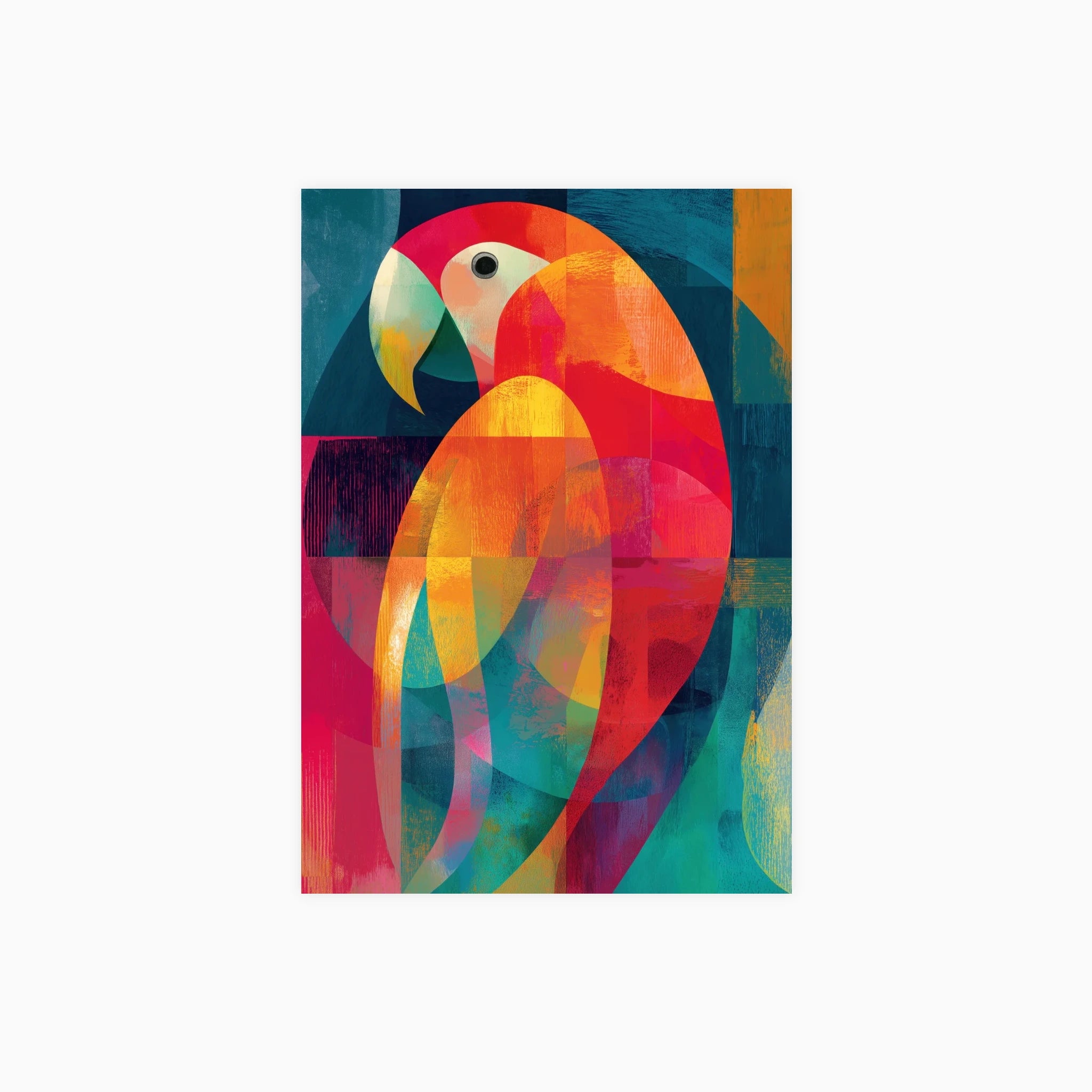 Parrot in Geometric Glow Poster