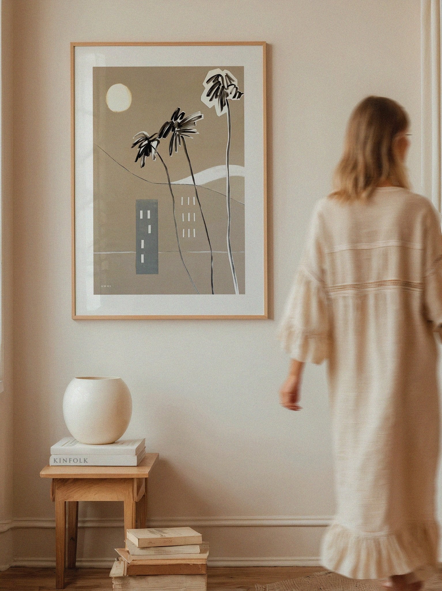 Snowy Alps and Palm Trees Poster