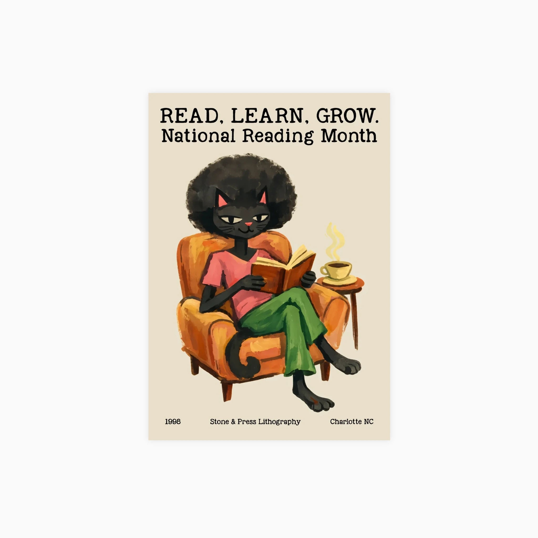 Reading Cat No. 2 Poster