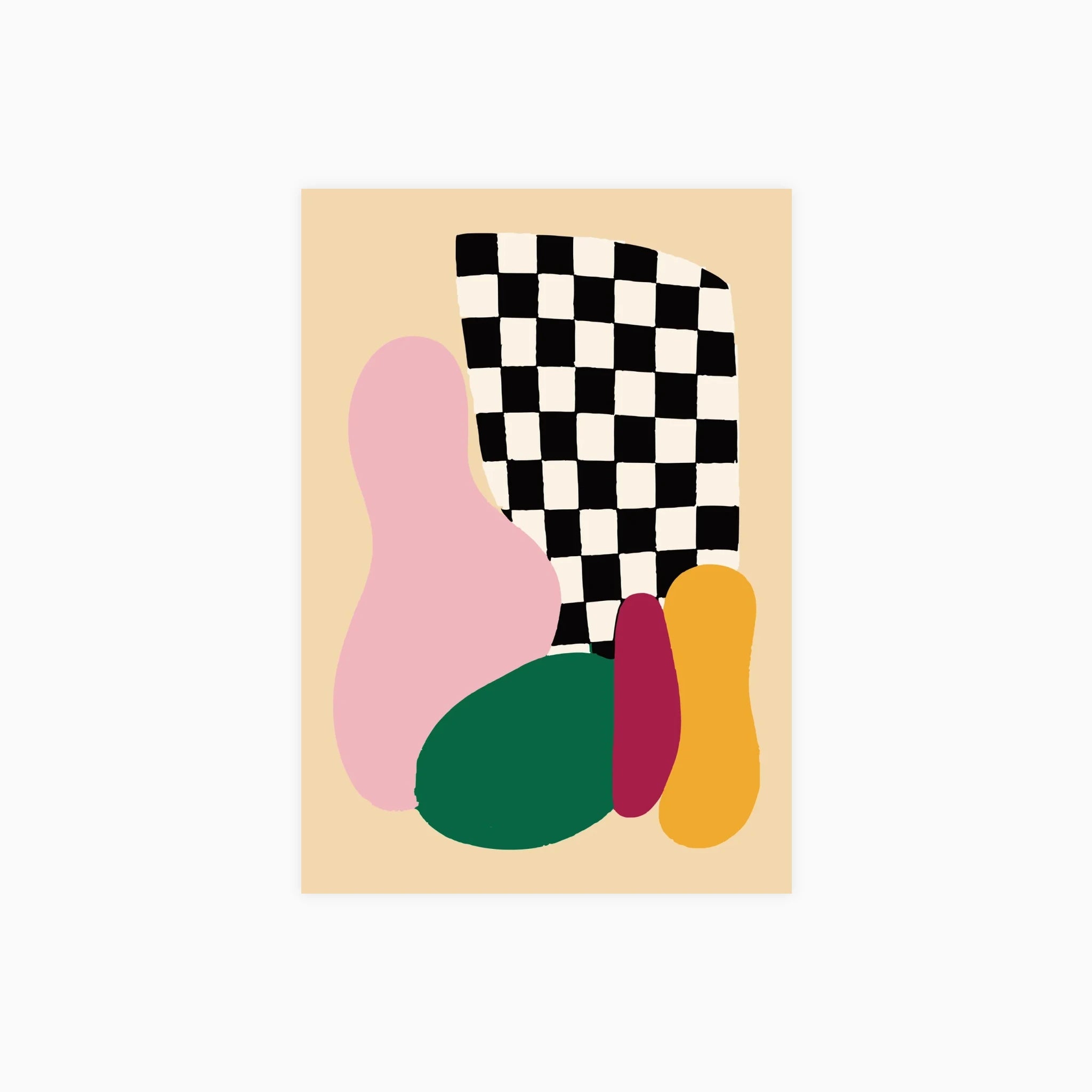 Abstract Checkerboard Shapes Poster