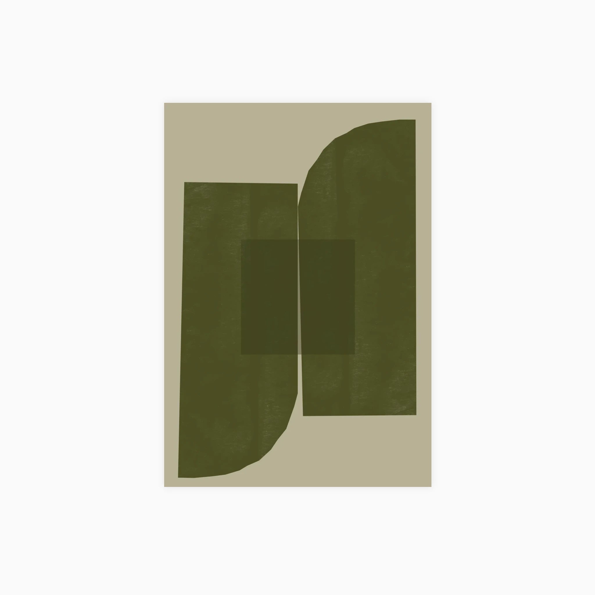 Dark Green Geometric Forms Poster