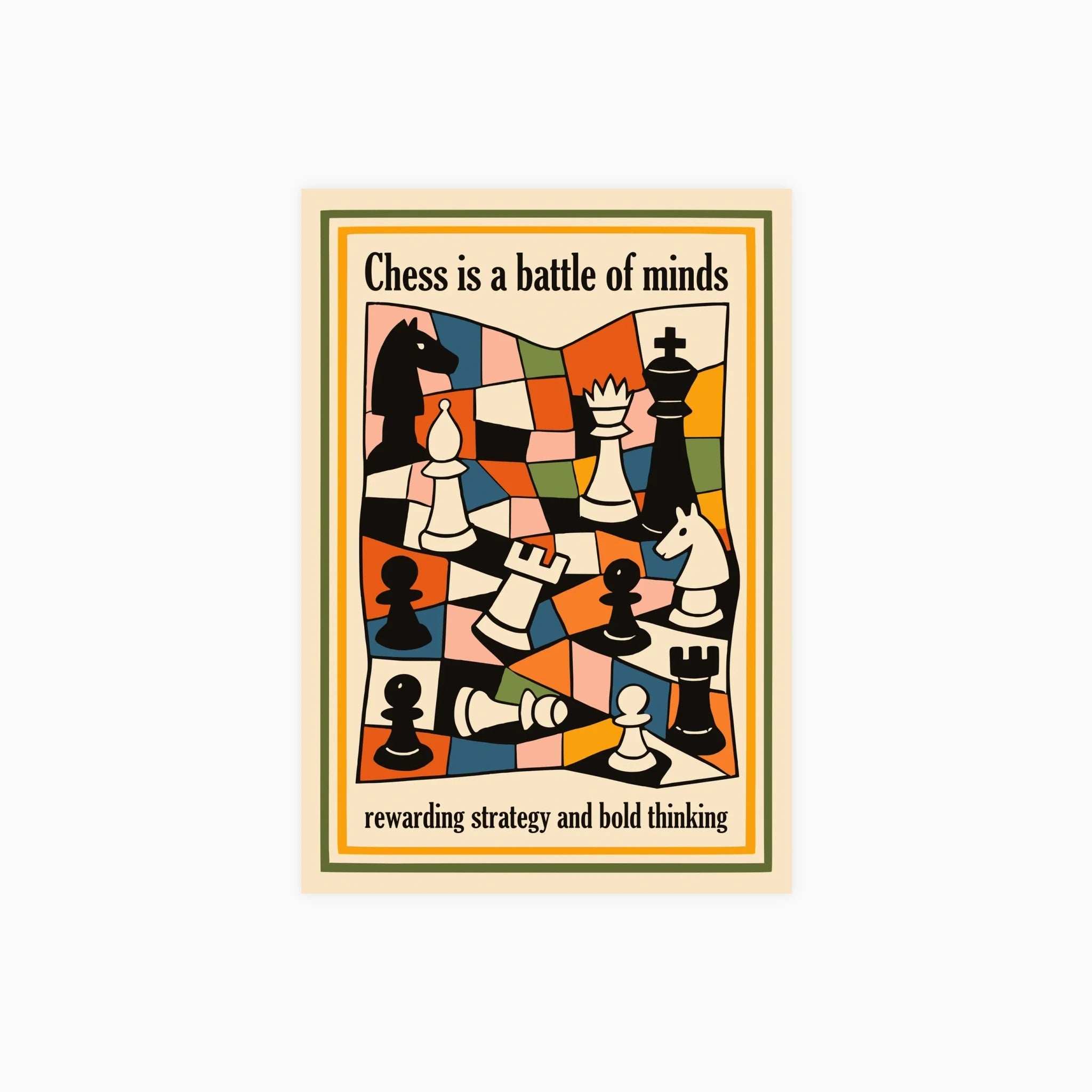 Modern Chess Battle Poster