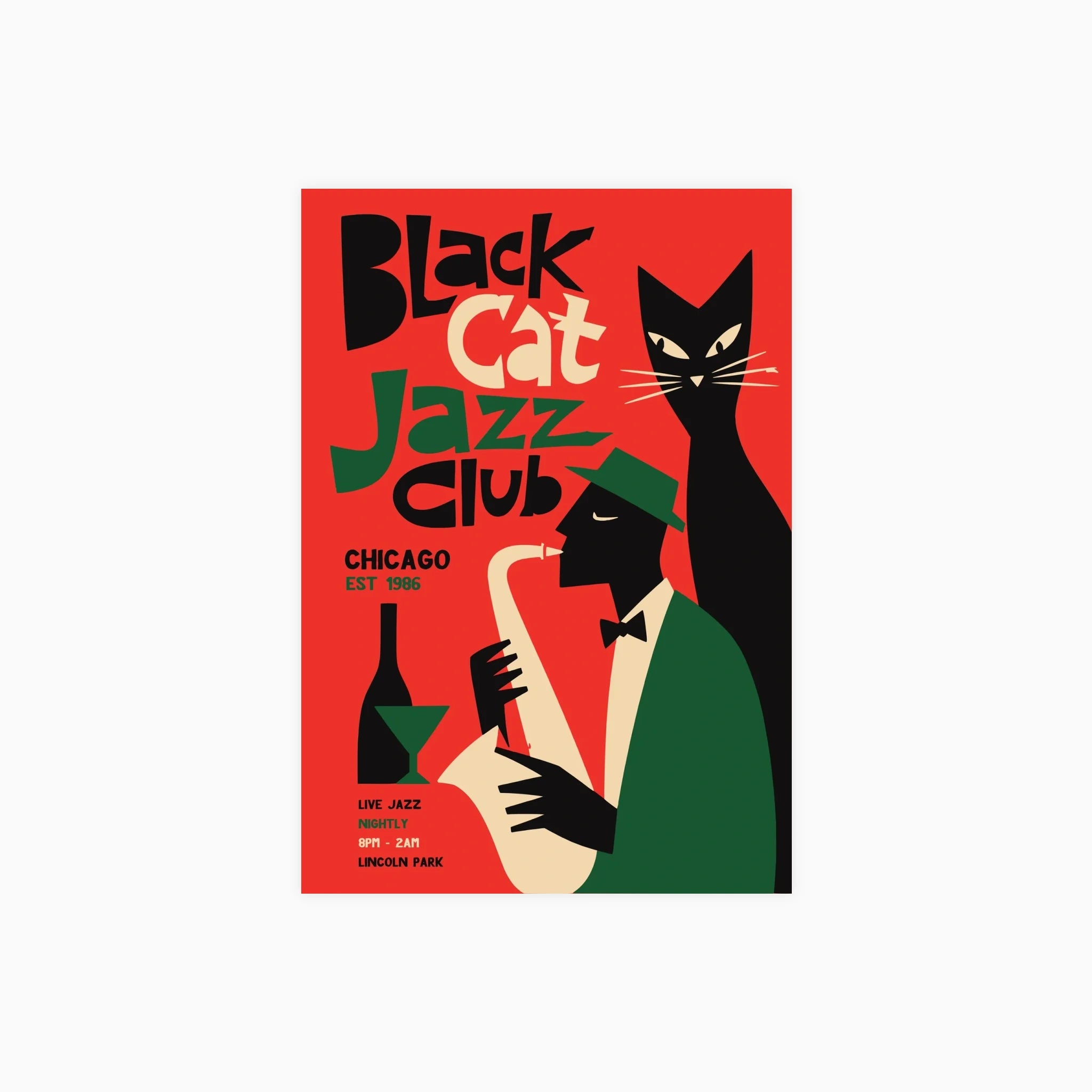 Black Cat Jazz Club 1986 Poster