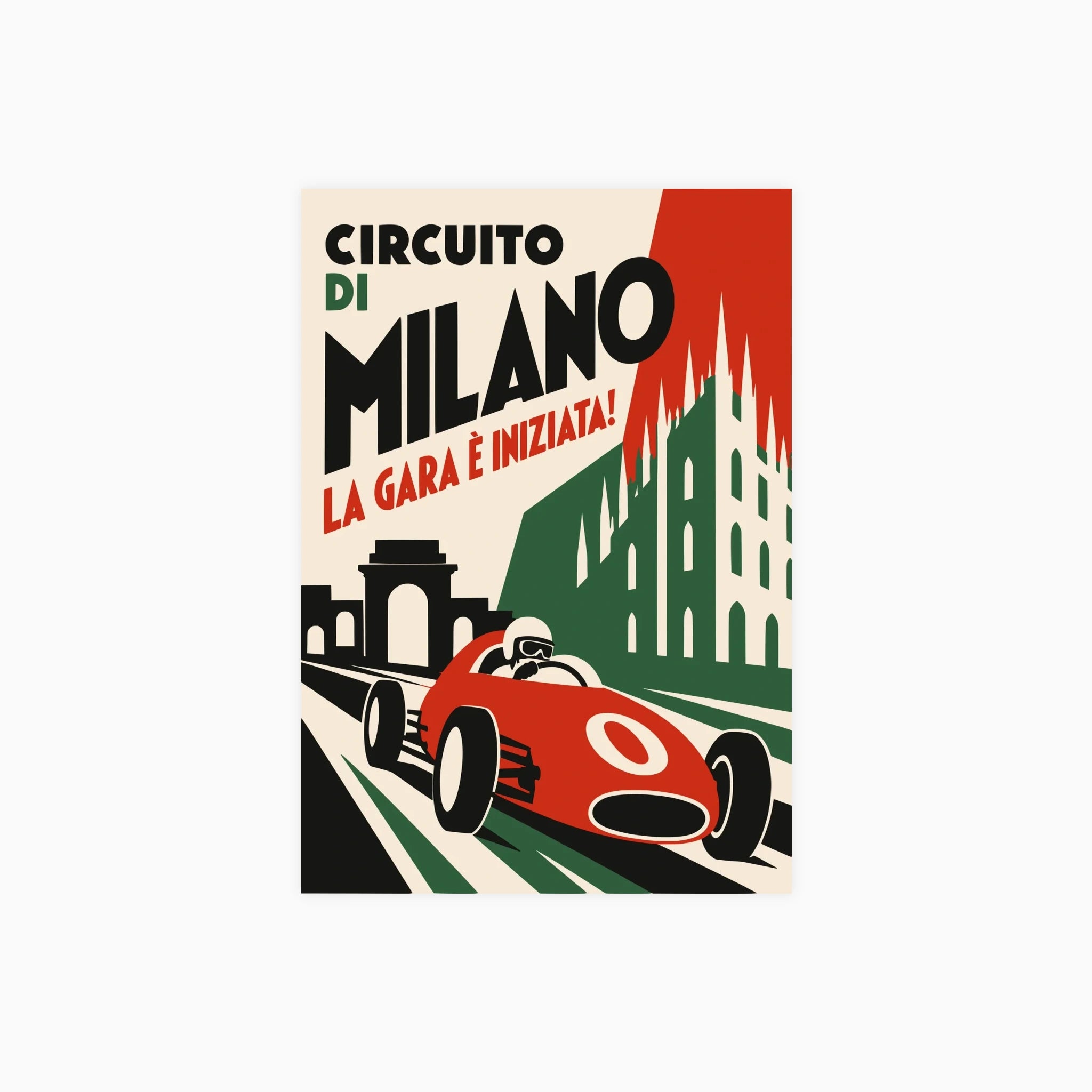 Vintage Milan Race Poster