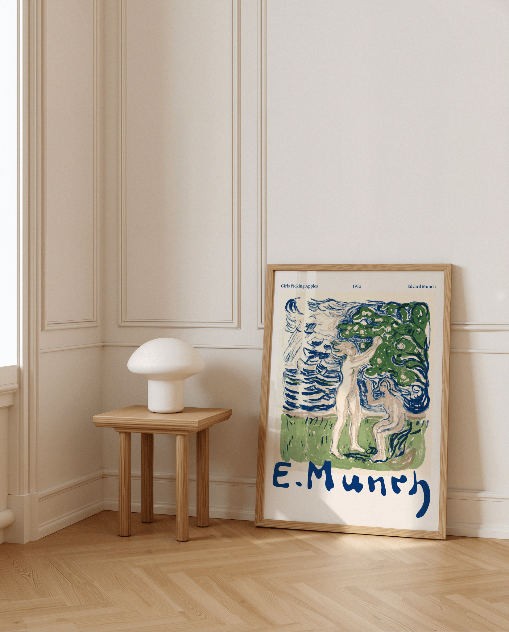 Girls Picking Apples Poster