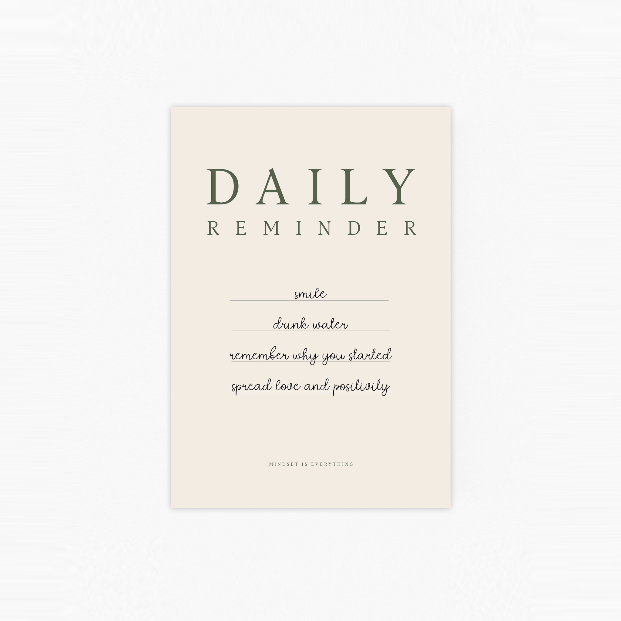 Week Reminder Poster Daily Reminder Poster – Deinspar