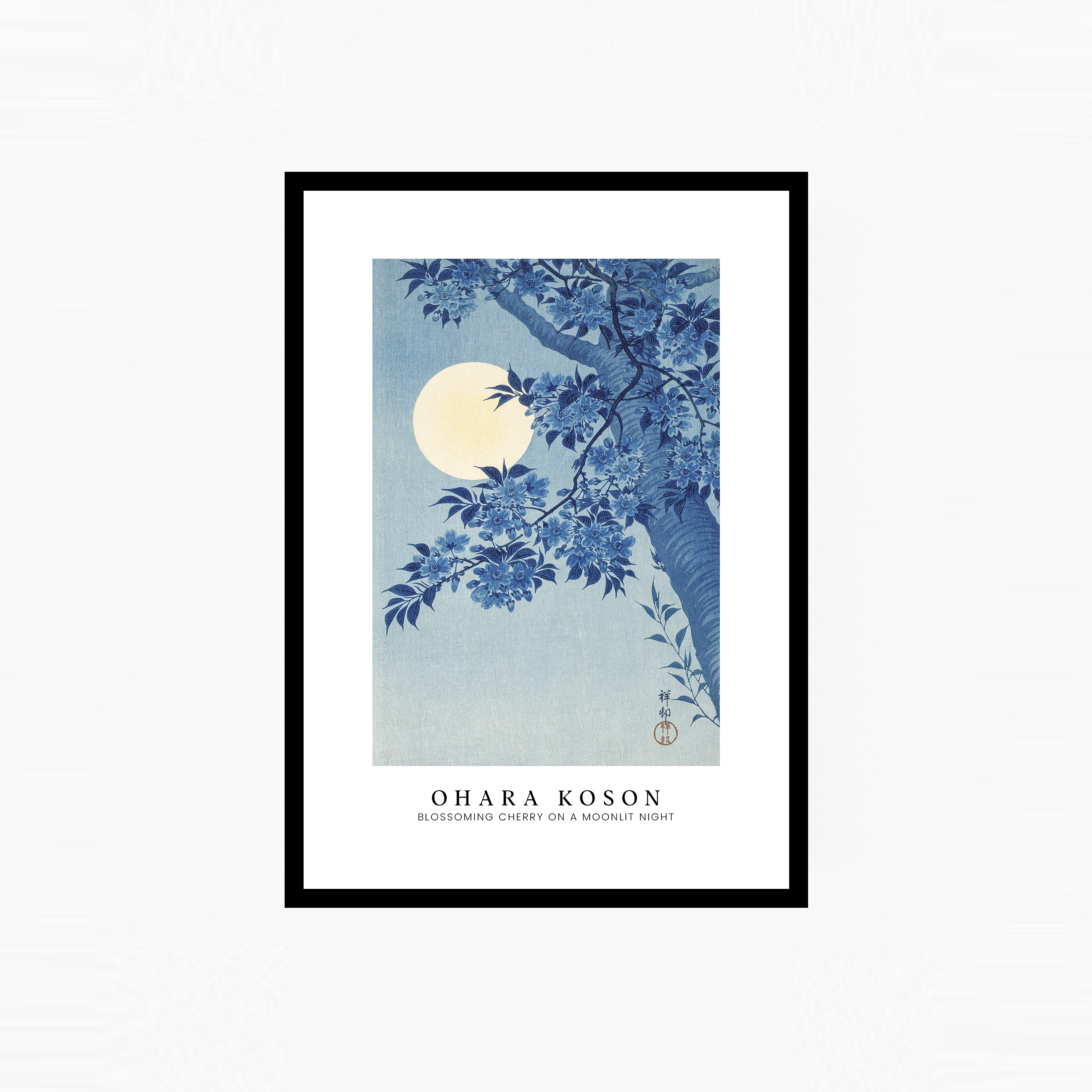 Blossoming Cherry on a Moonlit Night Plakat