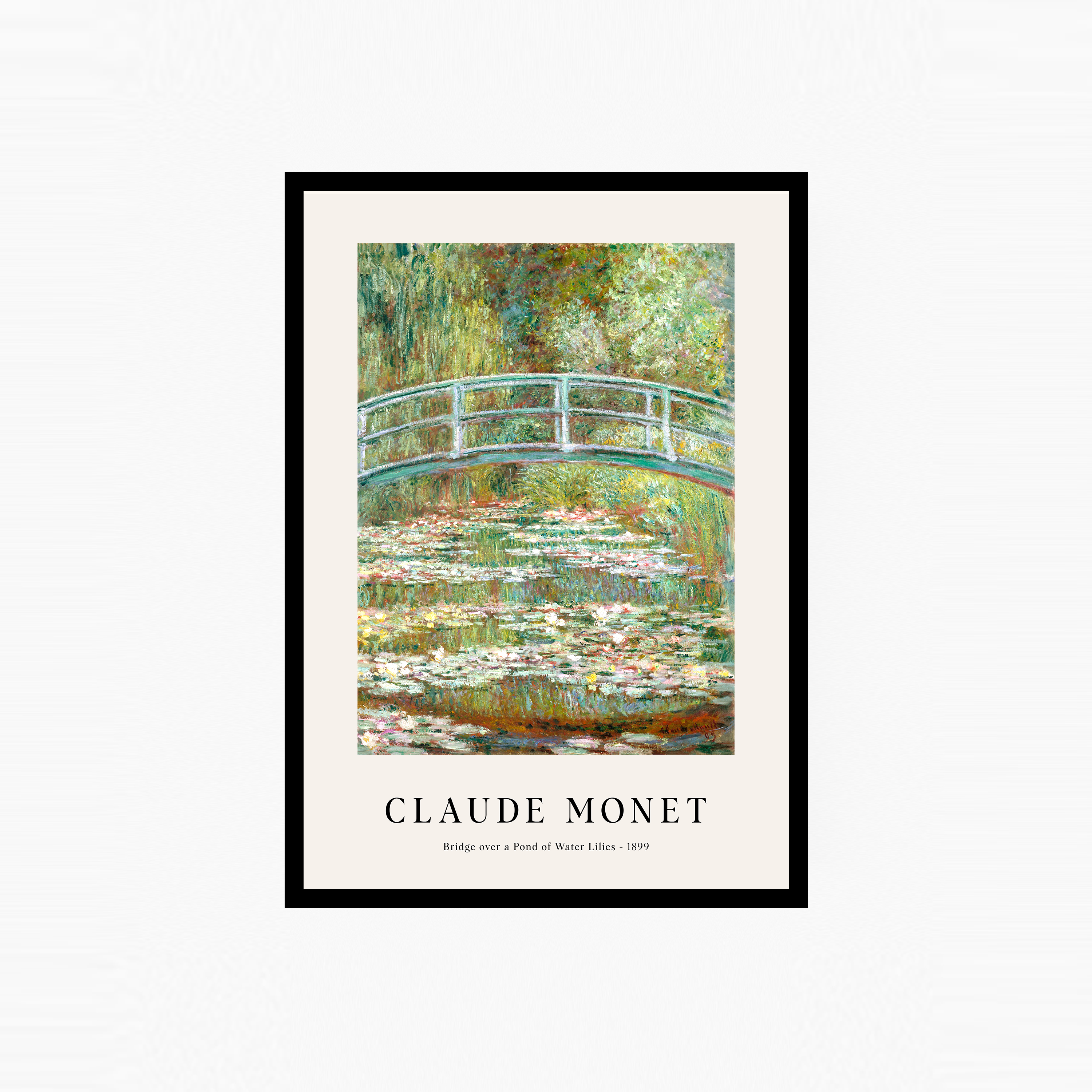 Bridge Over a Pond of Water Lilies Poster