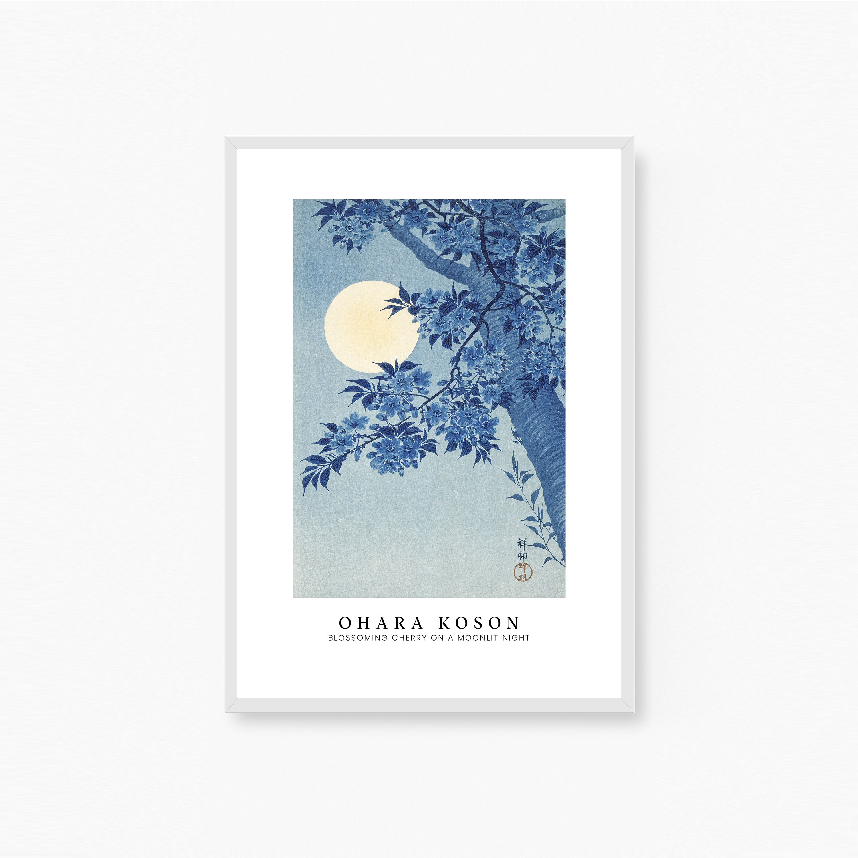 Blossoming Cherry on a Moonlit Night Plakat