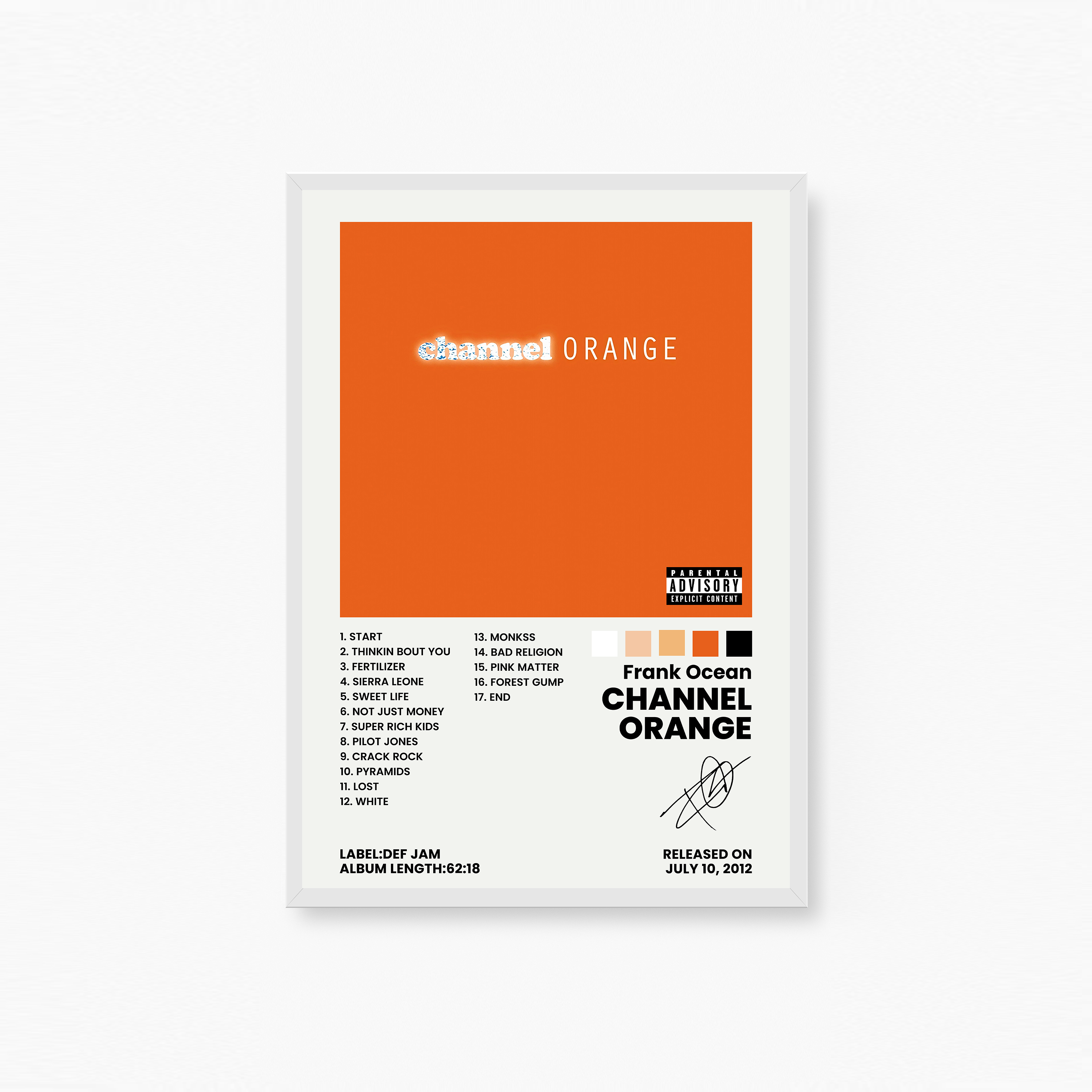 Frank Ocean Channel Orange PosterPoster Ocean Orange Poster