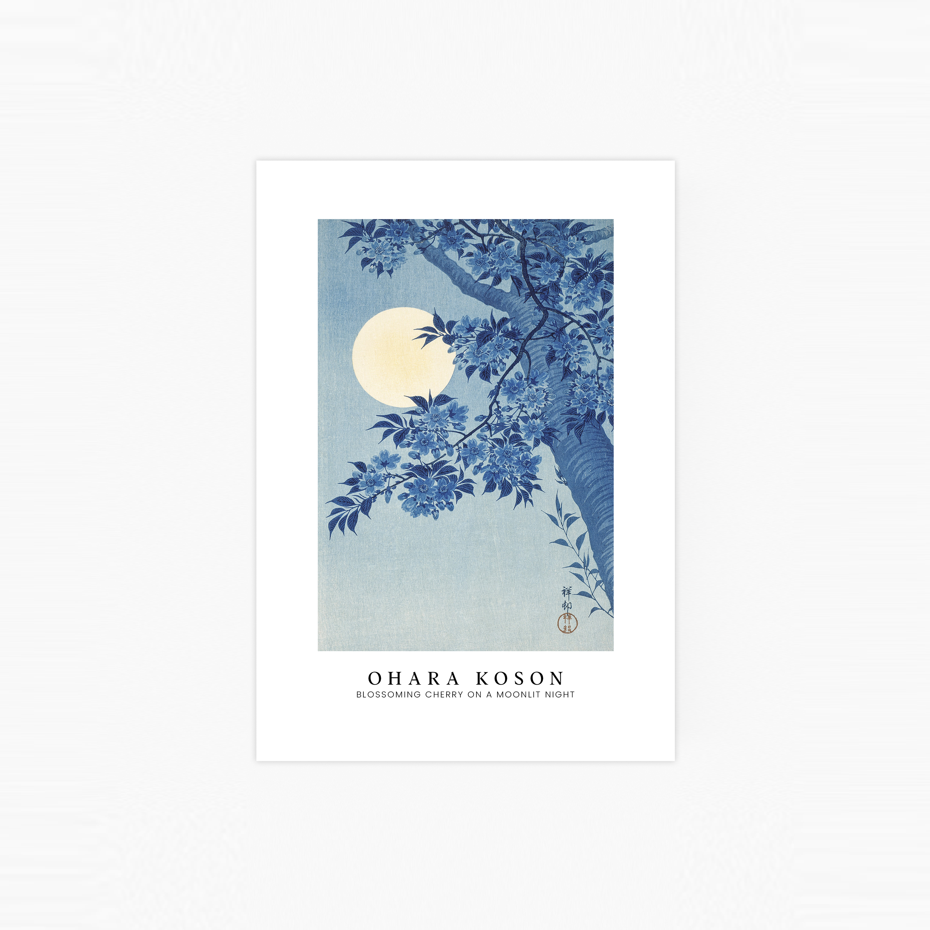 Blossoming Cherry on a Moonlit Night Plakat