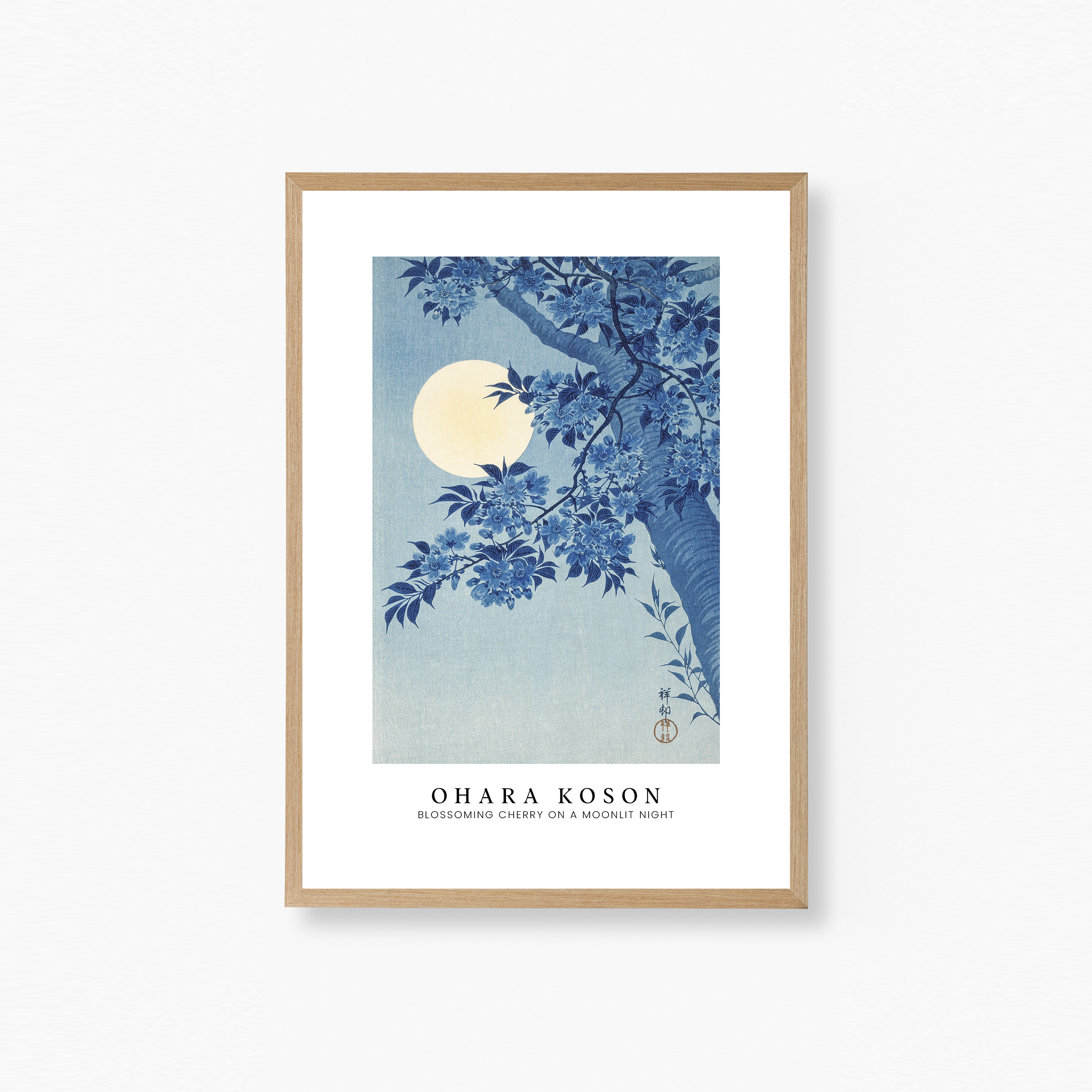 Blossoming Cherry on a Moonlit Night Plakat