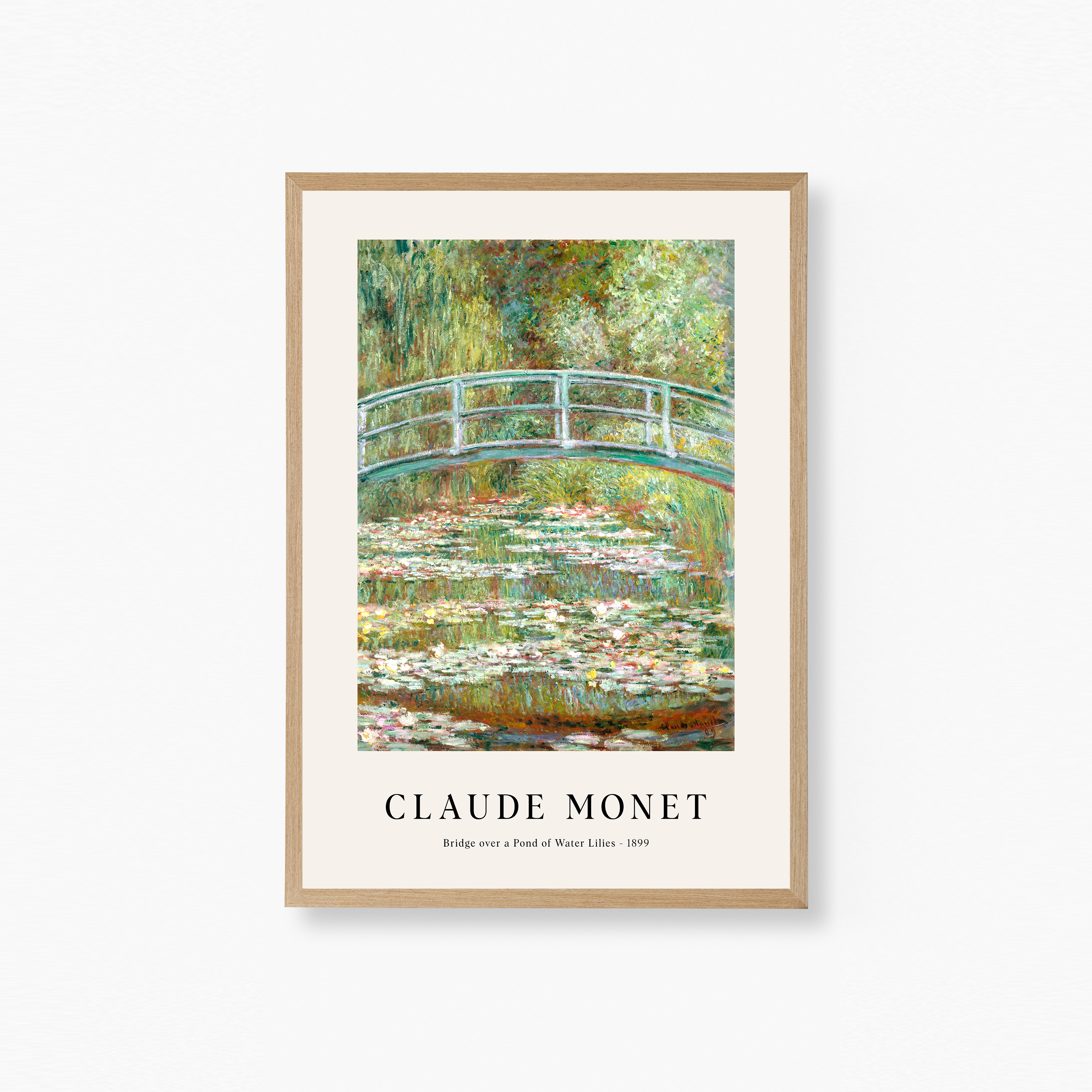 Bridge Over a Pond of Water Lilies Poster