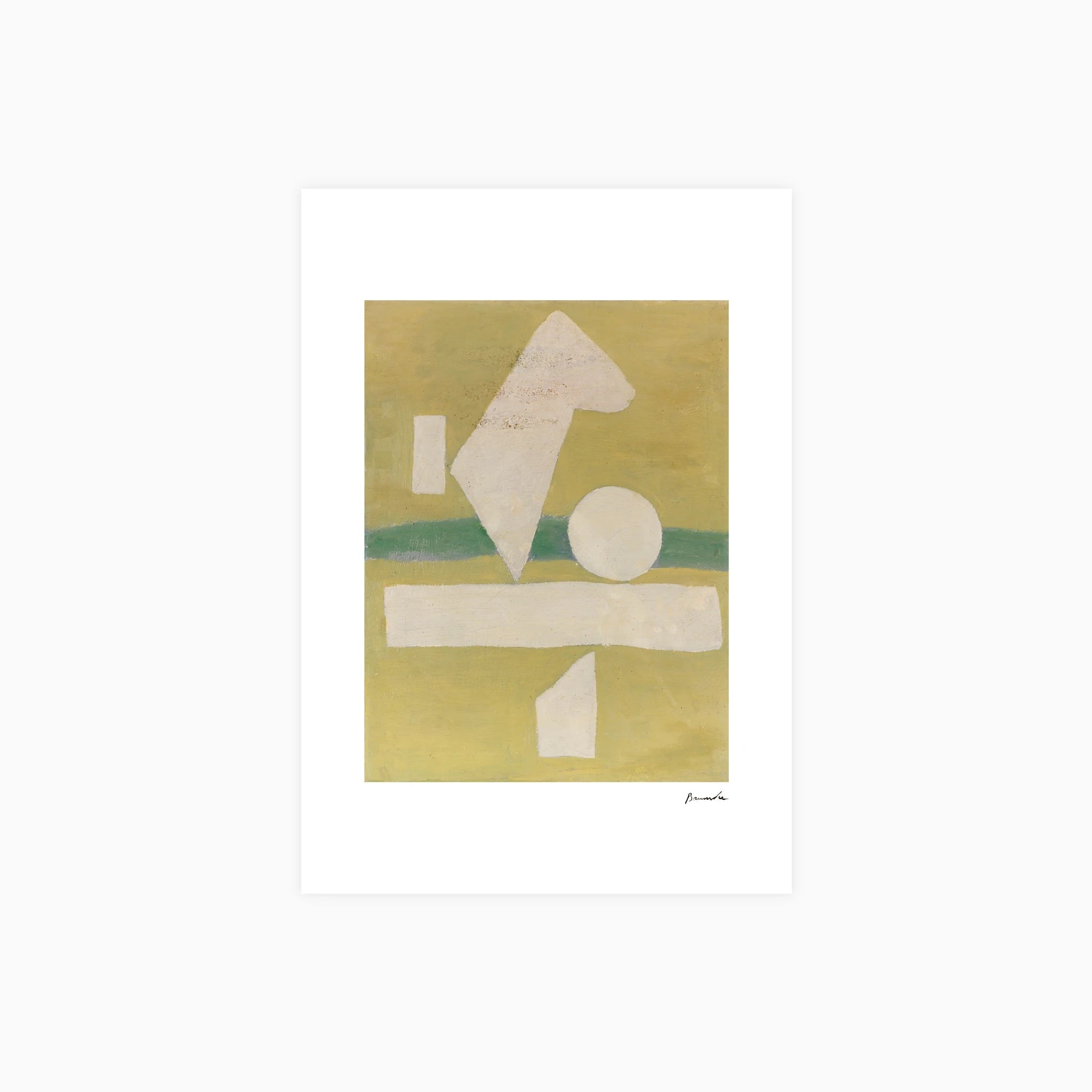 White Sign on Light Green Poster