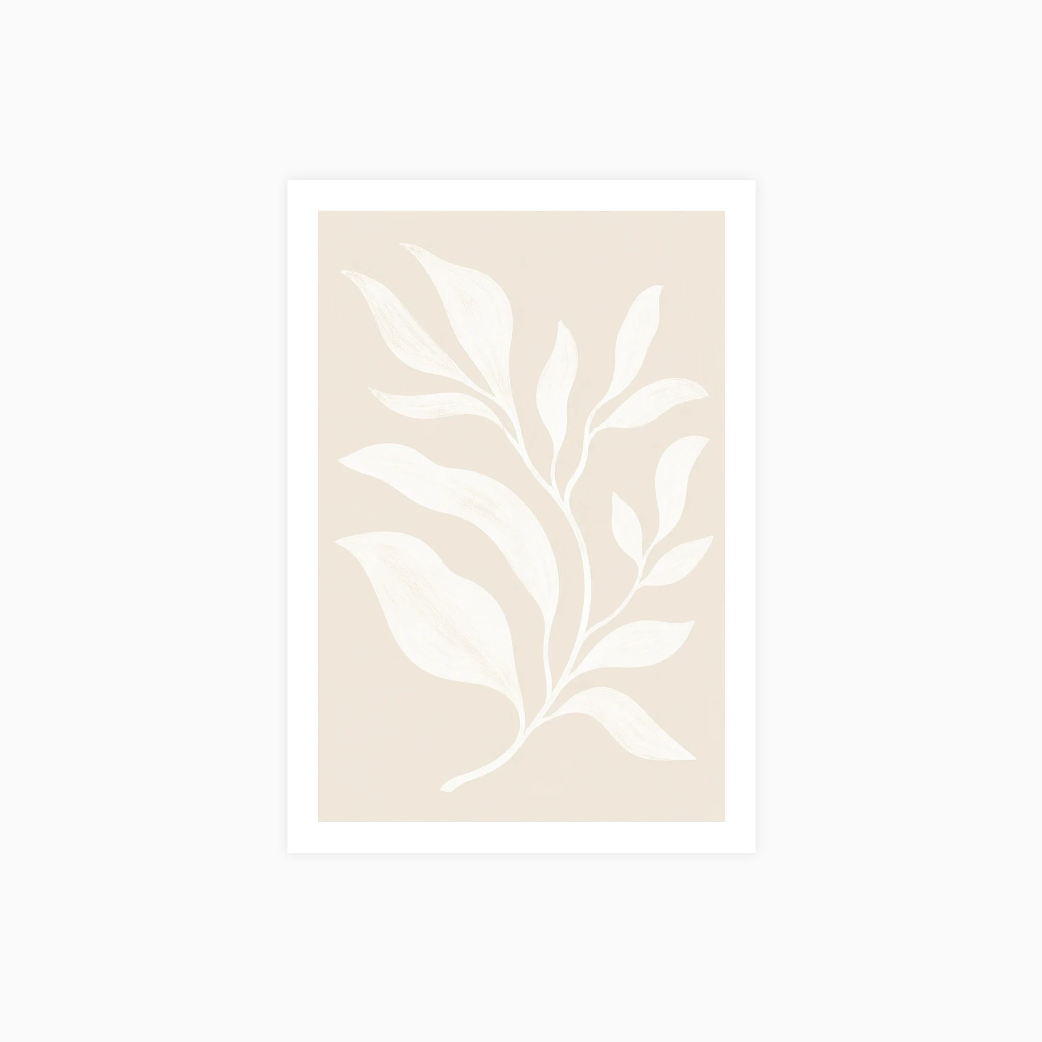 White Botanical Poster