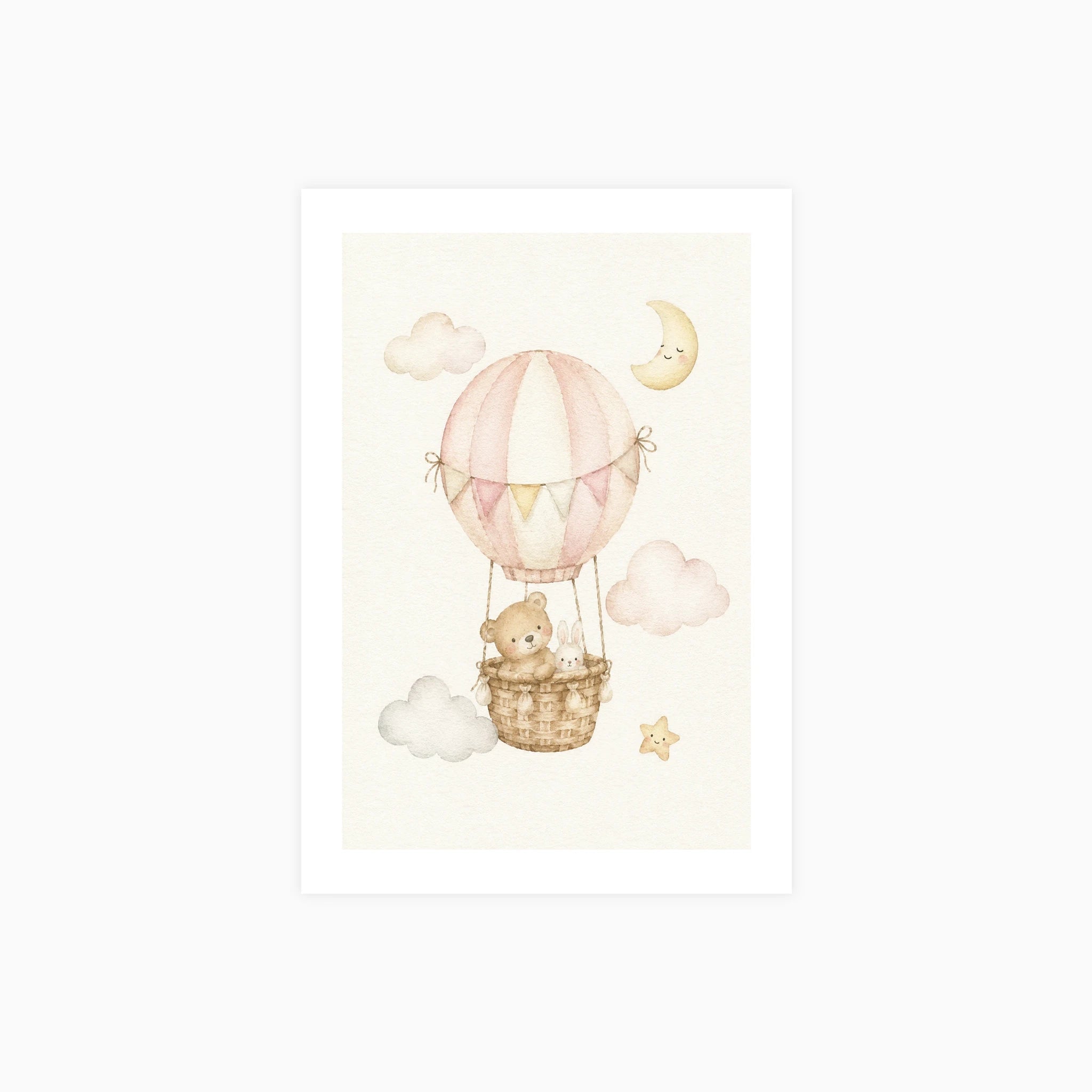 Hot Air Balloon Friends Poster