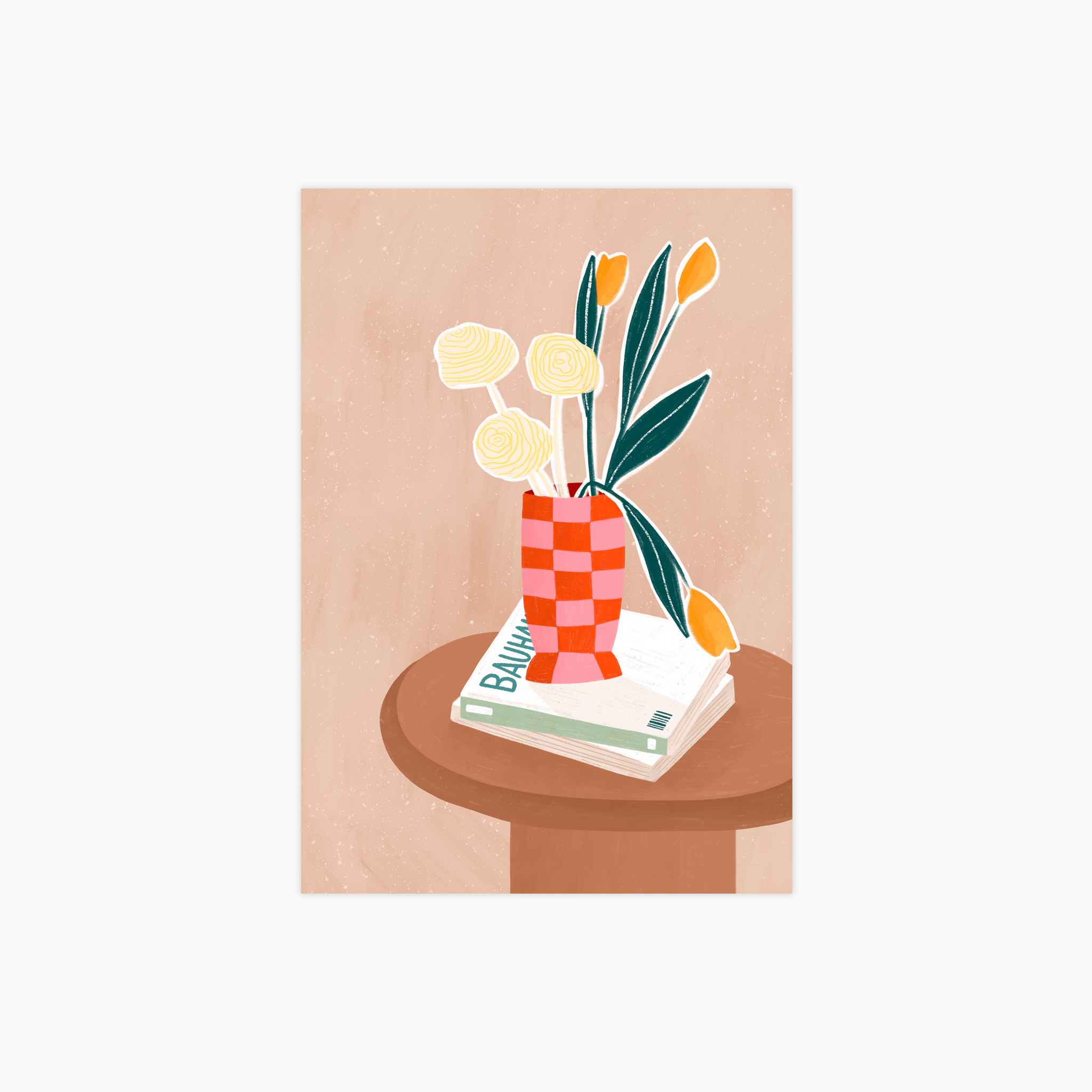 Checkered Vase Poster