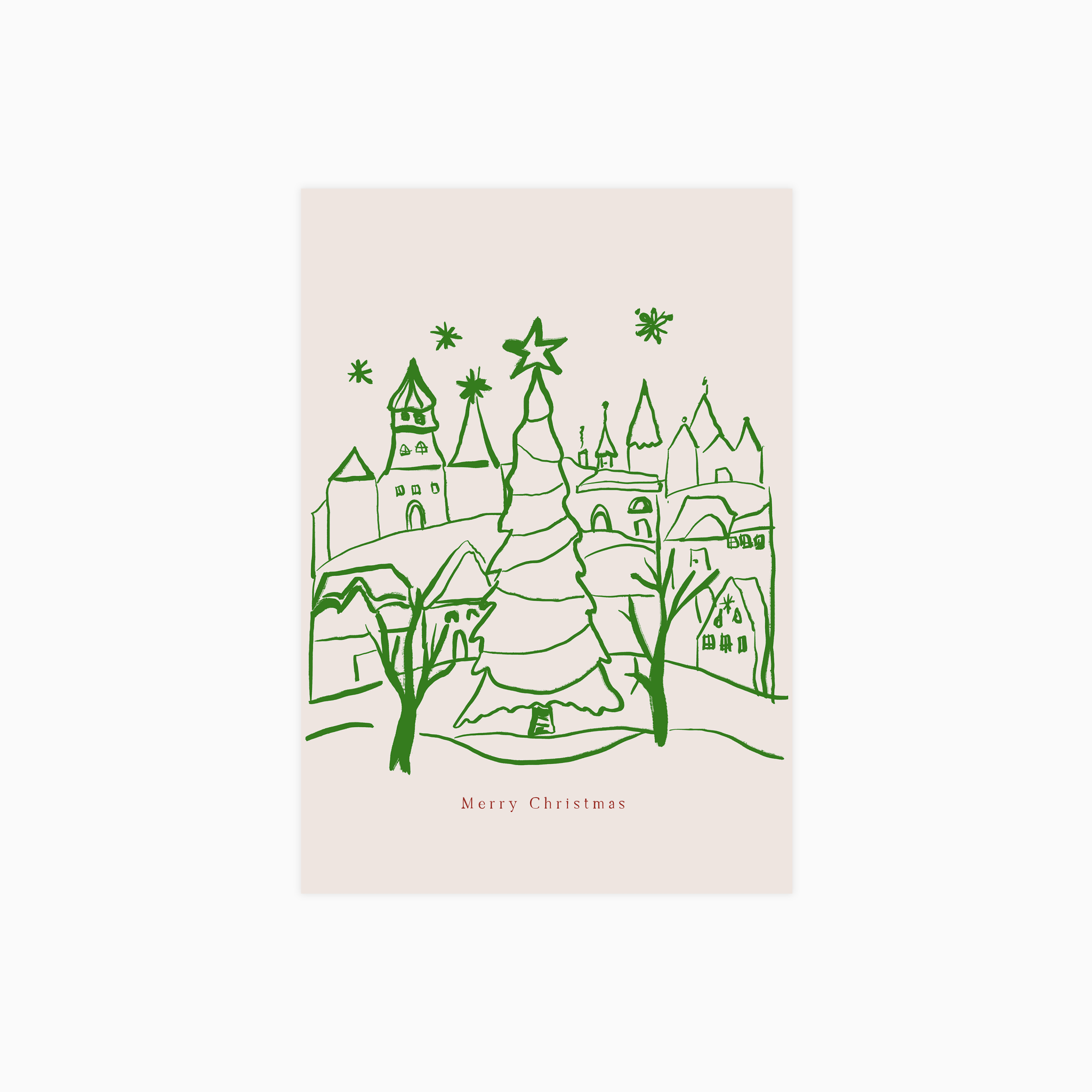 Merry Christmas Town Poster