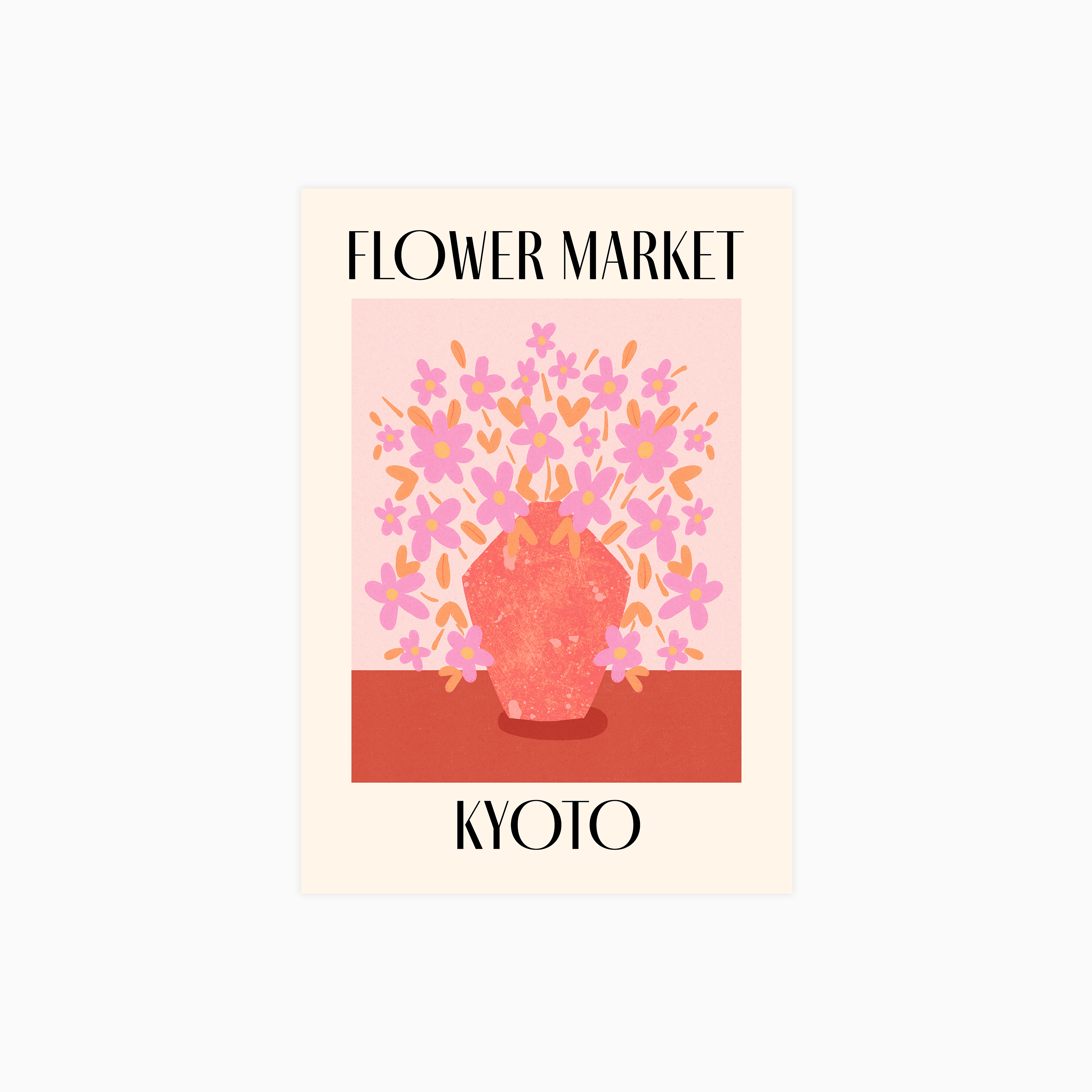 Kyoto Flower Market Japan Travel Poster