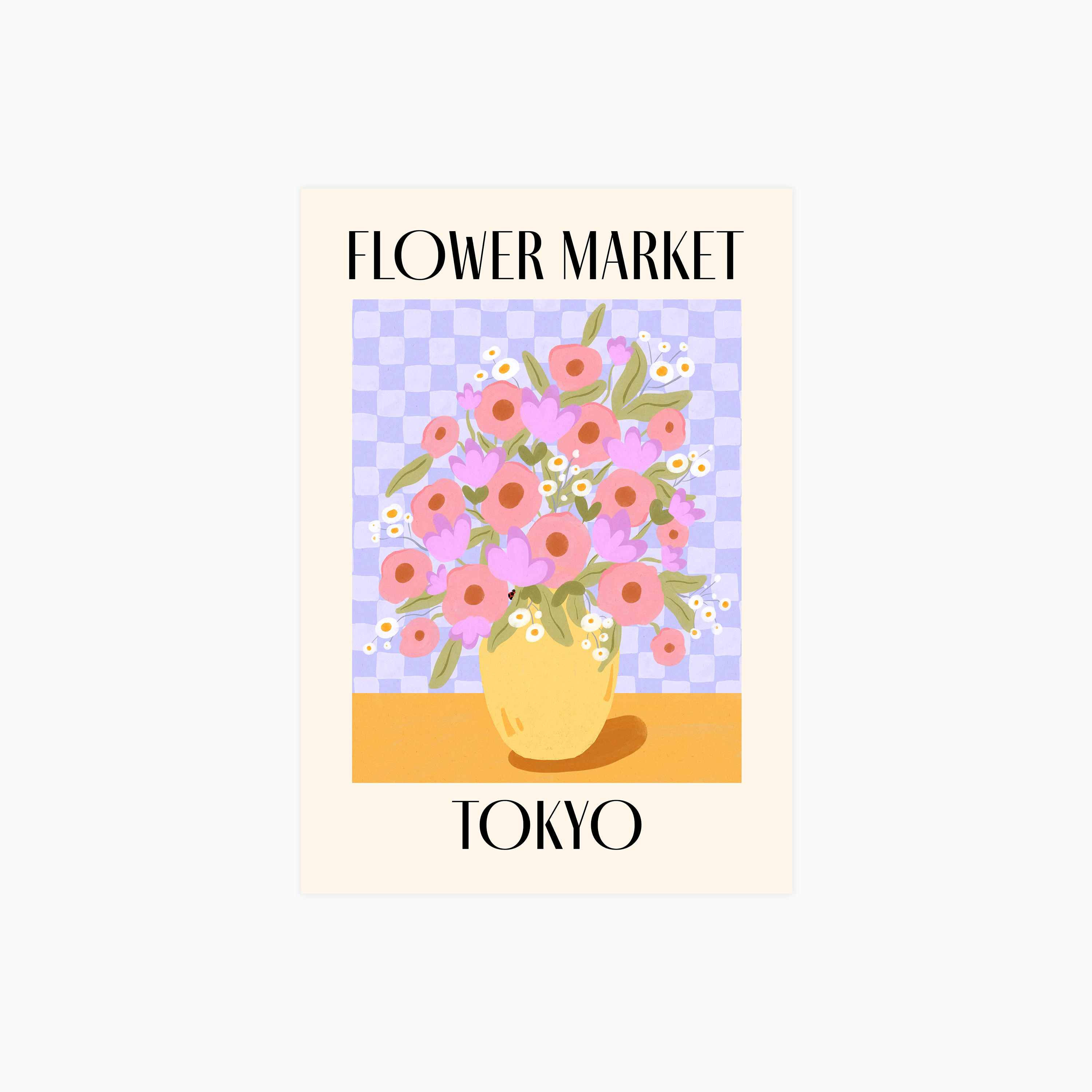 Tokyo Flower Market Japan Travel Poster